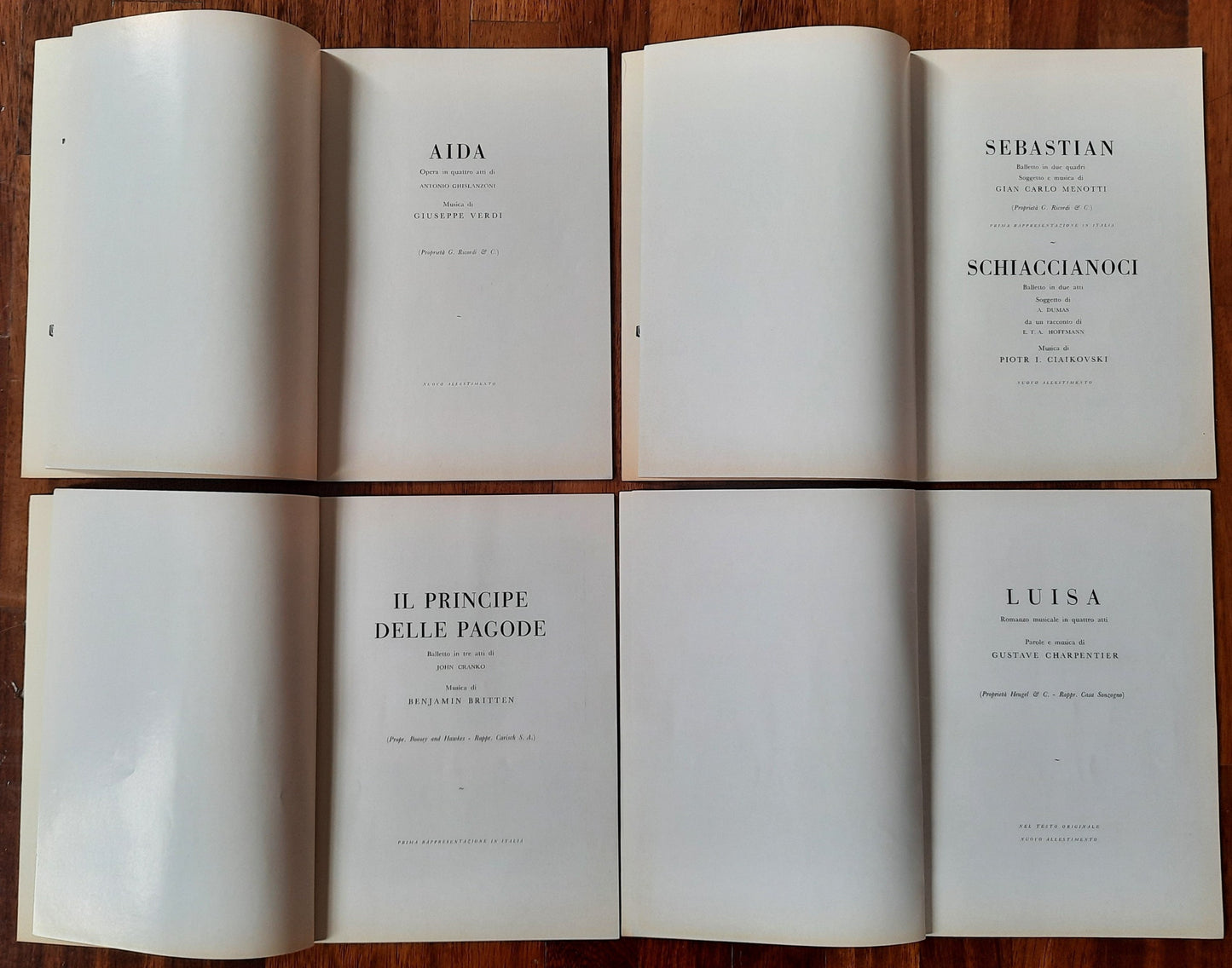 4 libretti Teatro alla Scala - Stagione Lirica 1956 - 57
