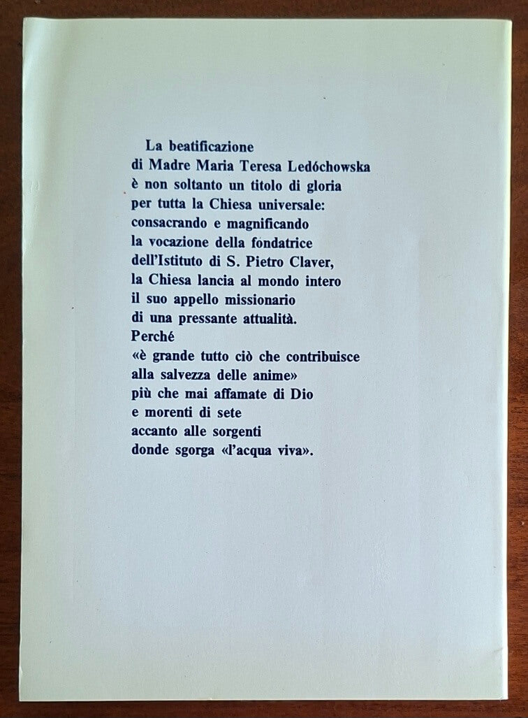 Andate nel mondo intero... L'appello di Maria Teresa Ledochowska