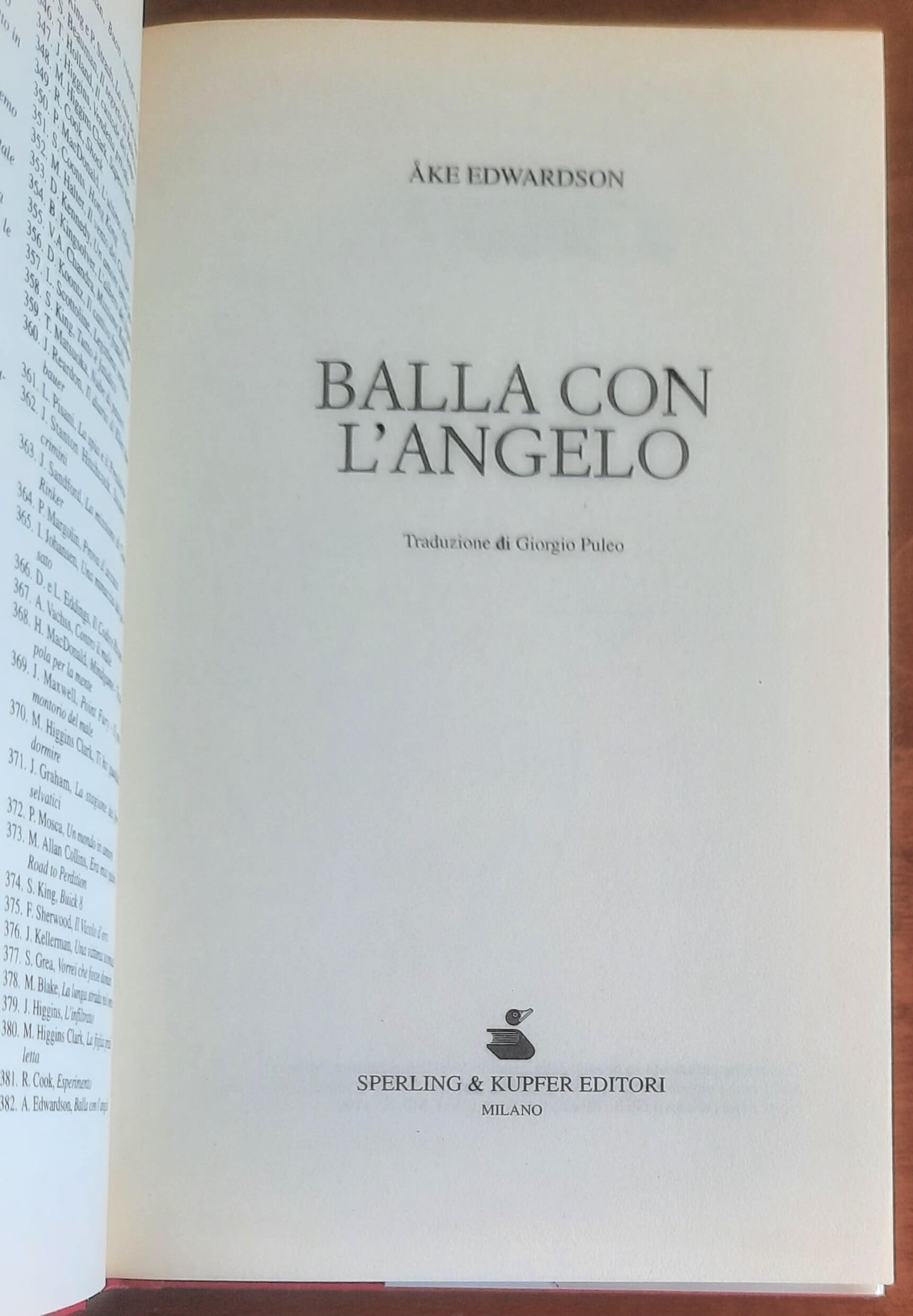 Balla con l’angelo - di Ake Edwardson - Sperling e Kupfer