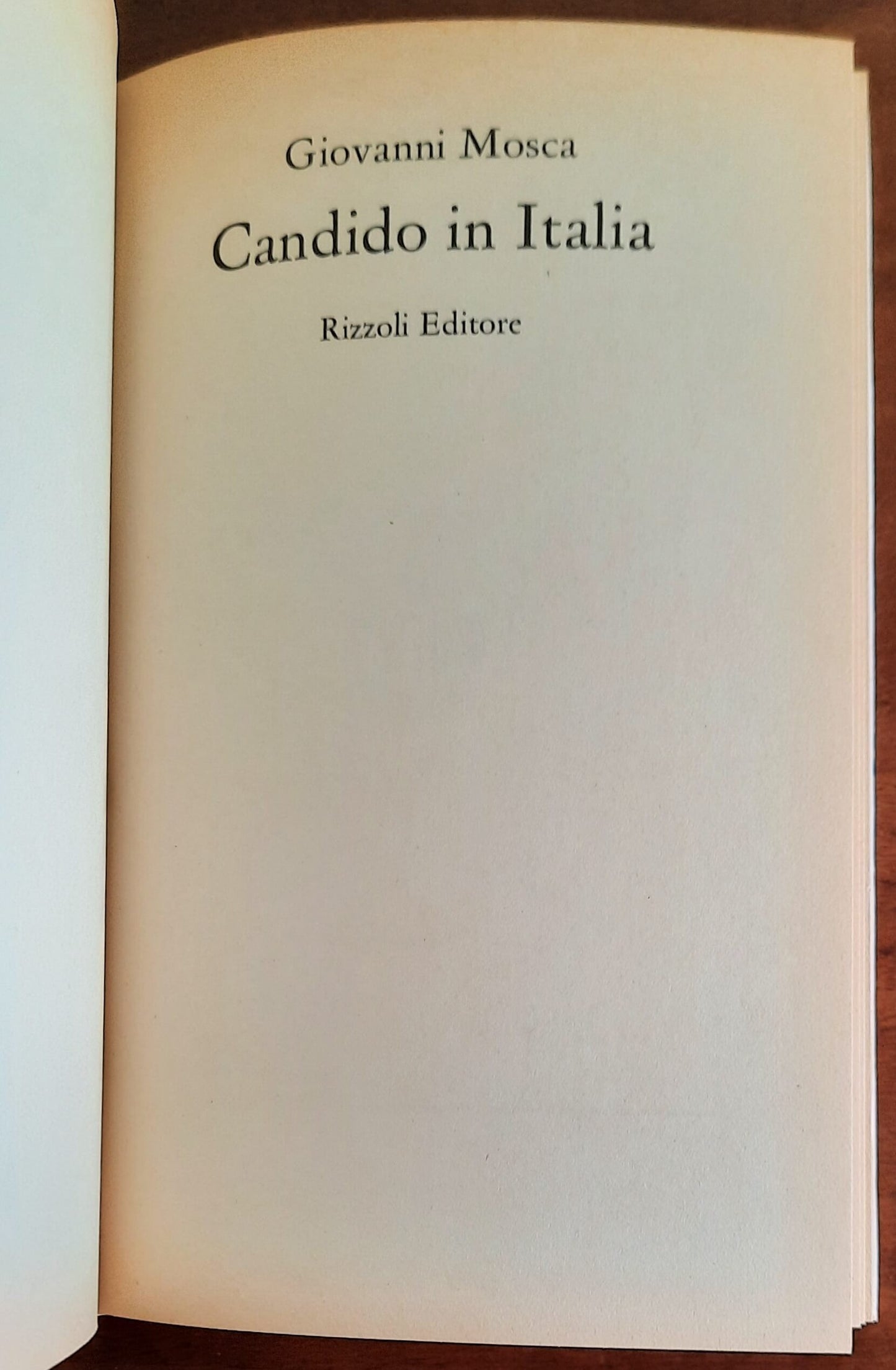 Candido in Italia - di Giovanni Mosca - Rizzoli