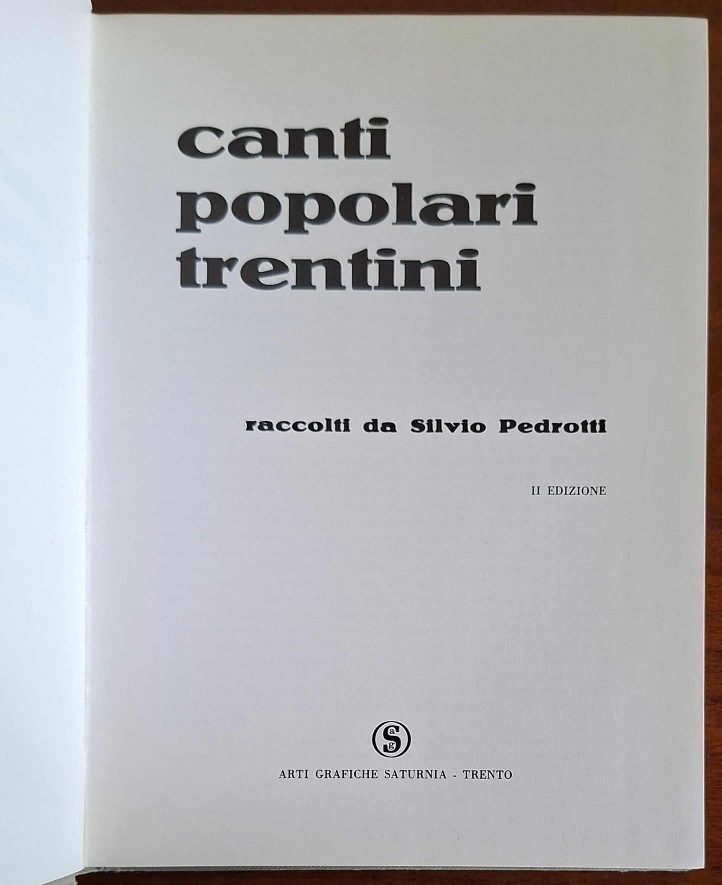 Canti popolari trentini raccolti da Silvio Pedrotti