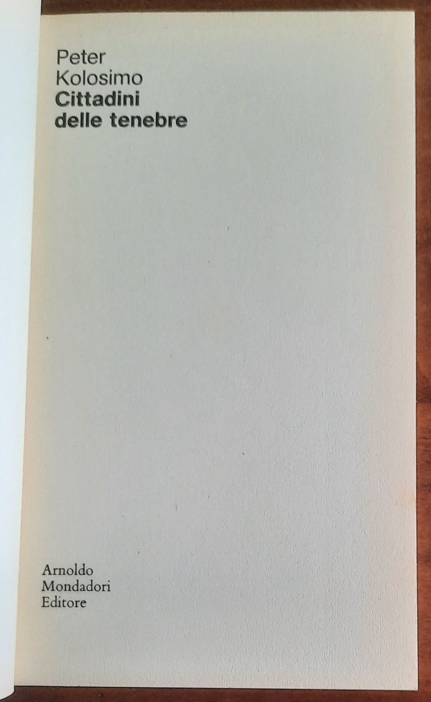 Cittadini delle tenebre - di Peter Kolosimo