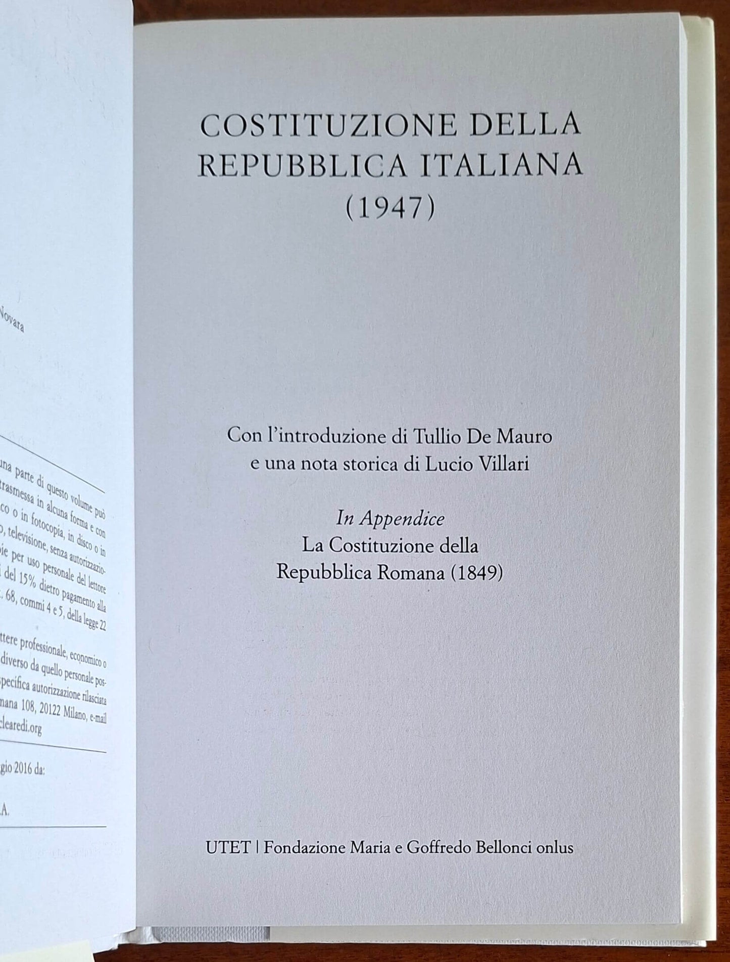 Costituzione della Repubblica Italiana (1947) - UTET