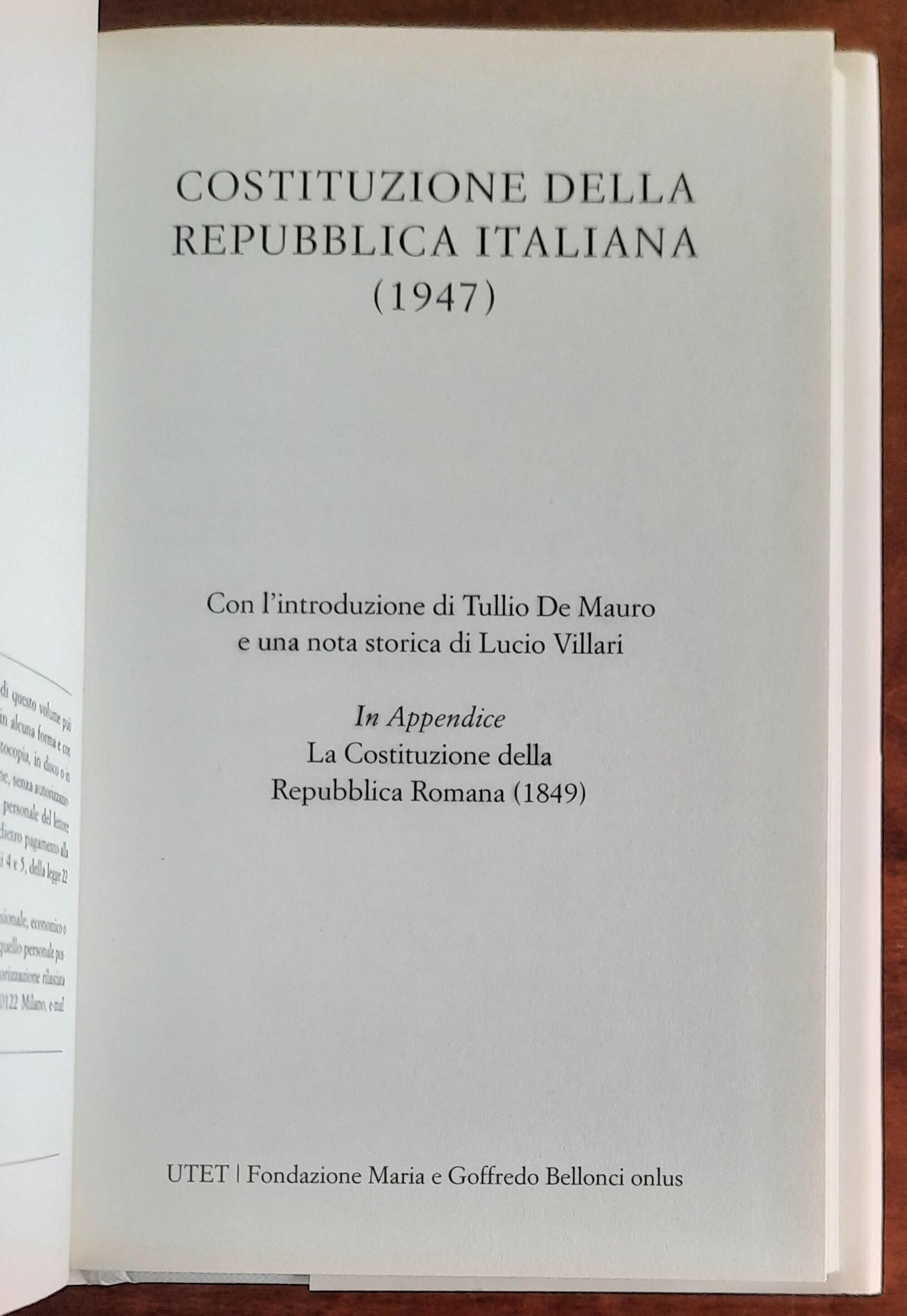 Costituzione della Repubblica Italiana (1947) - UTET