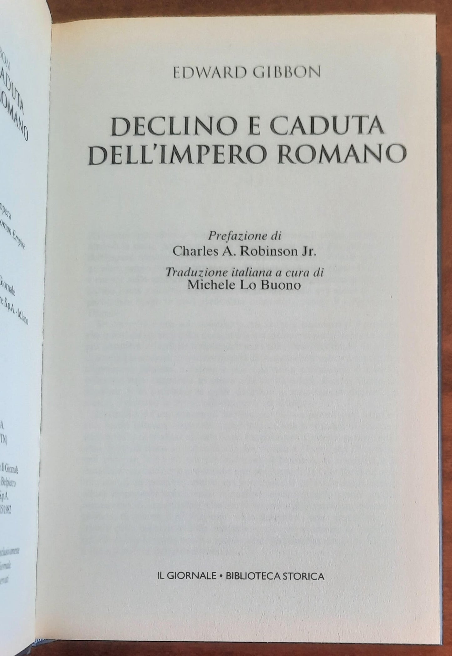Declino e caduta dell’Impero Romano - Biblioteca Storica