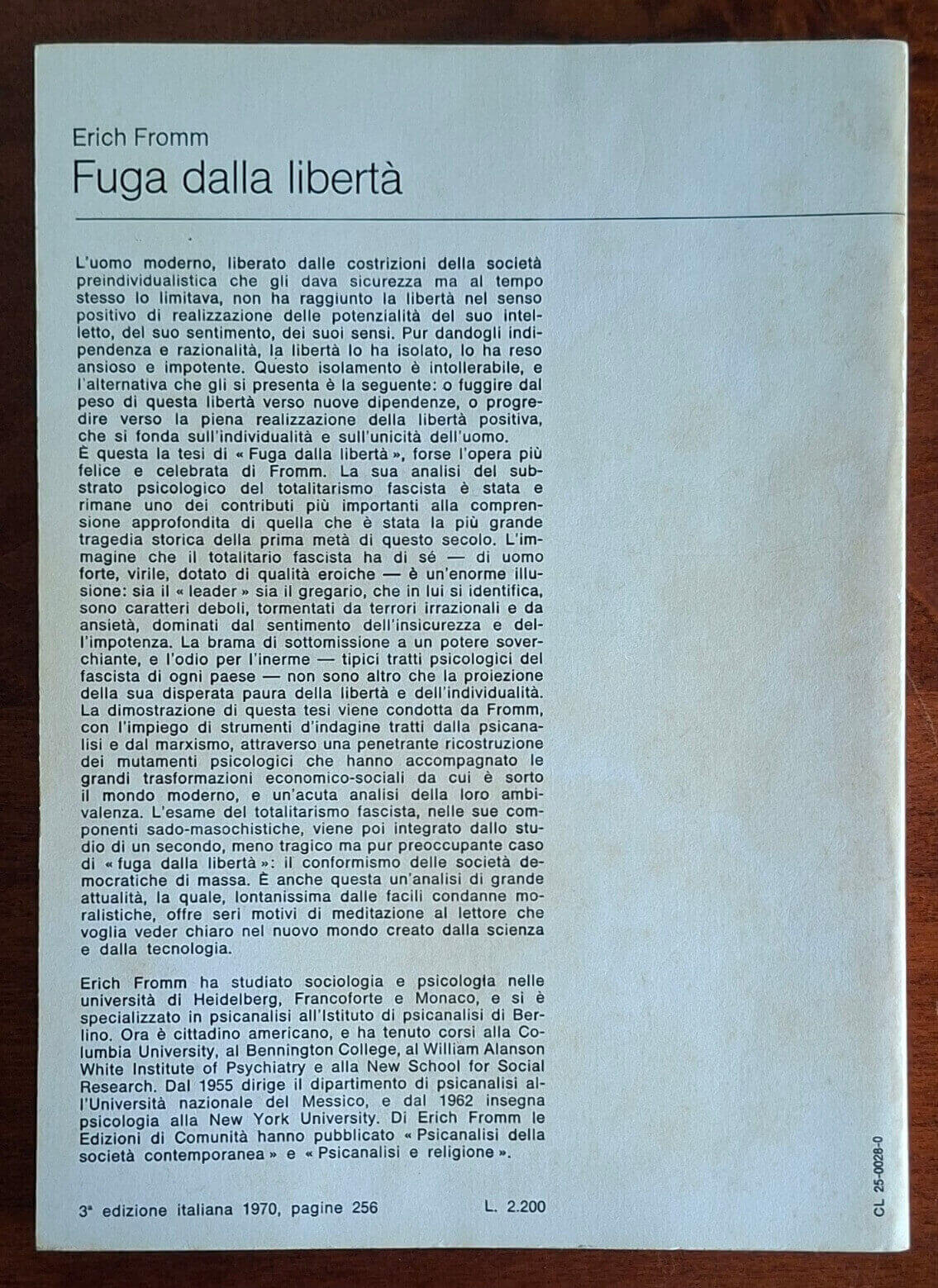 Fuga dalla libertà - Erich Fromm - Edizioni Di Comunità