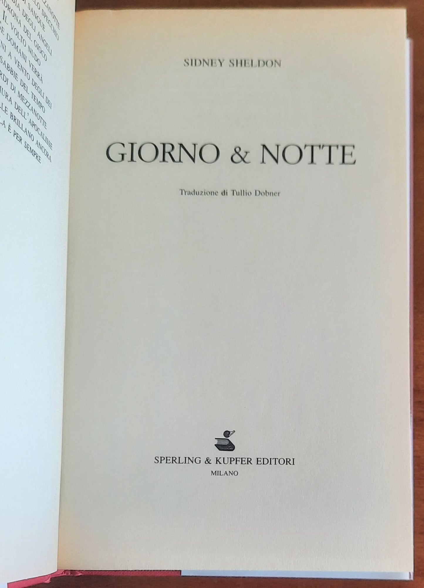 Giorno e notte - di Sidney Sheldon - Sperling e Kupfer