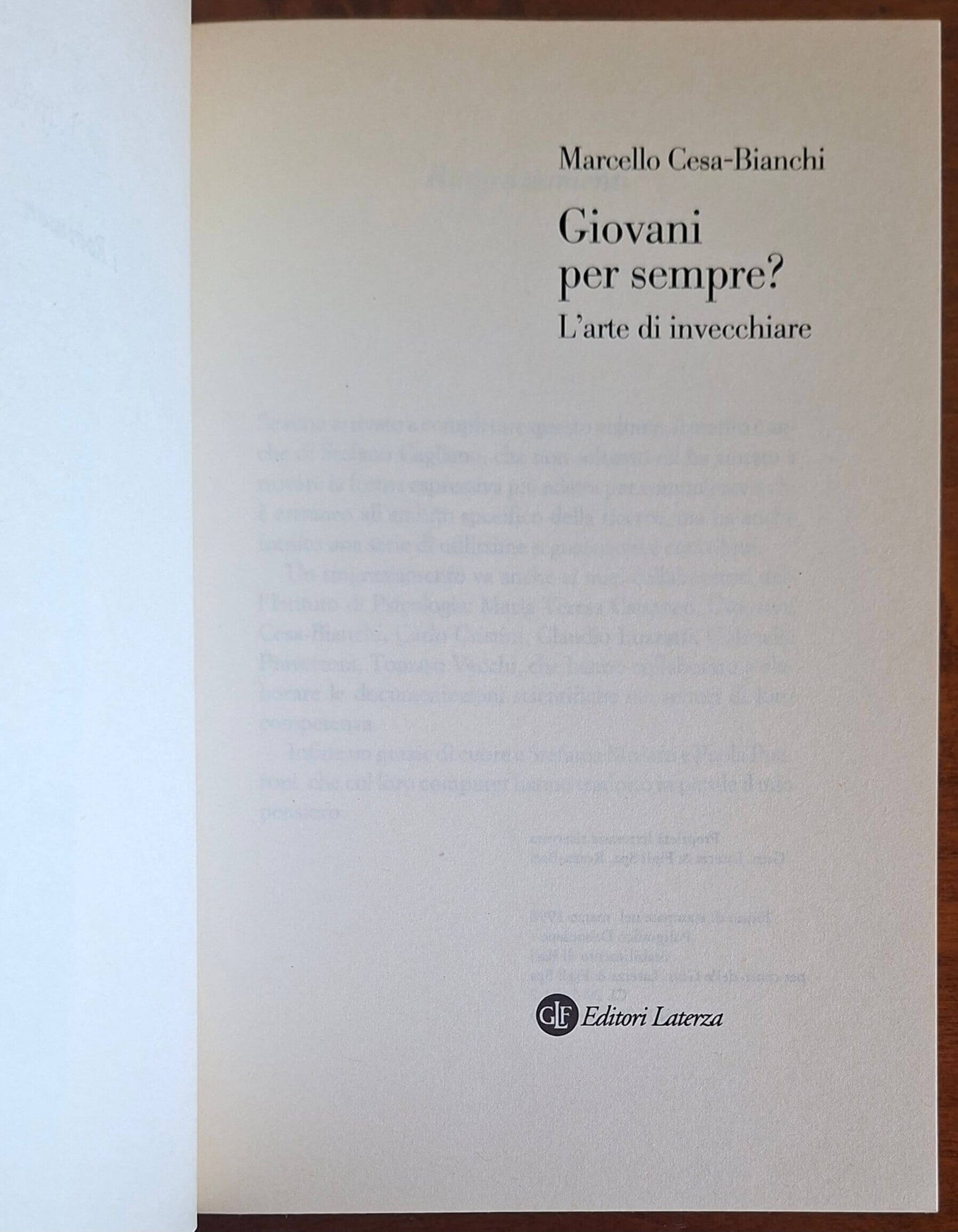 Giovani per sempre L'arte di invecchiare - Laterza