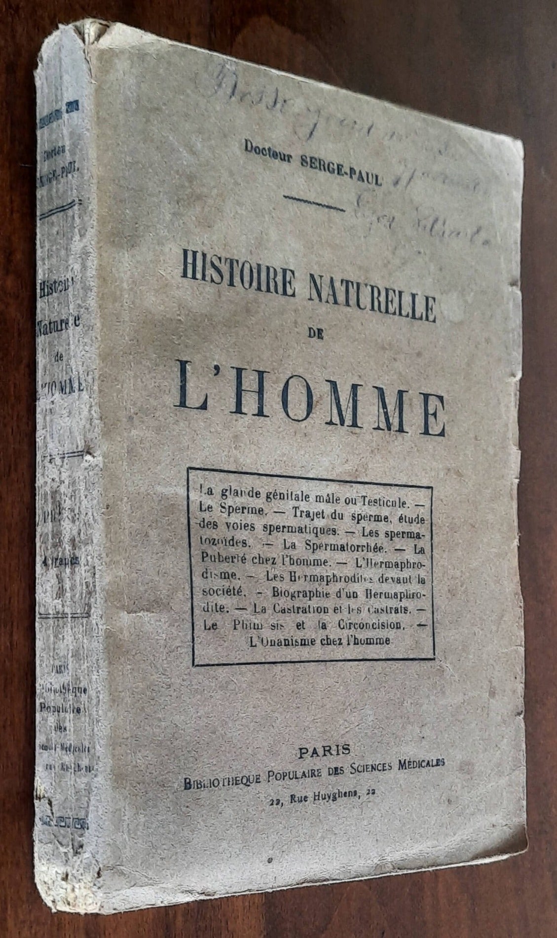 Histoire naturelle de l’homme - Bibliotheque Populaire Des Sciences Medicales