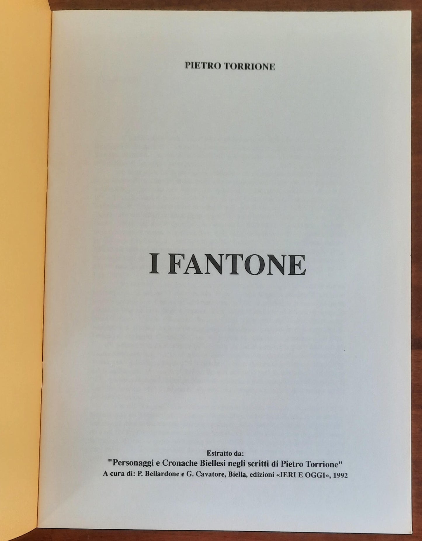 I Fantone - di Pietro Torrione - Edizioni Ieri E Oggi