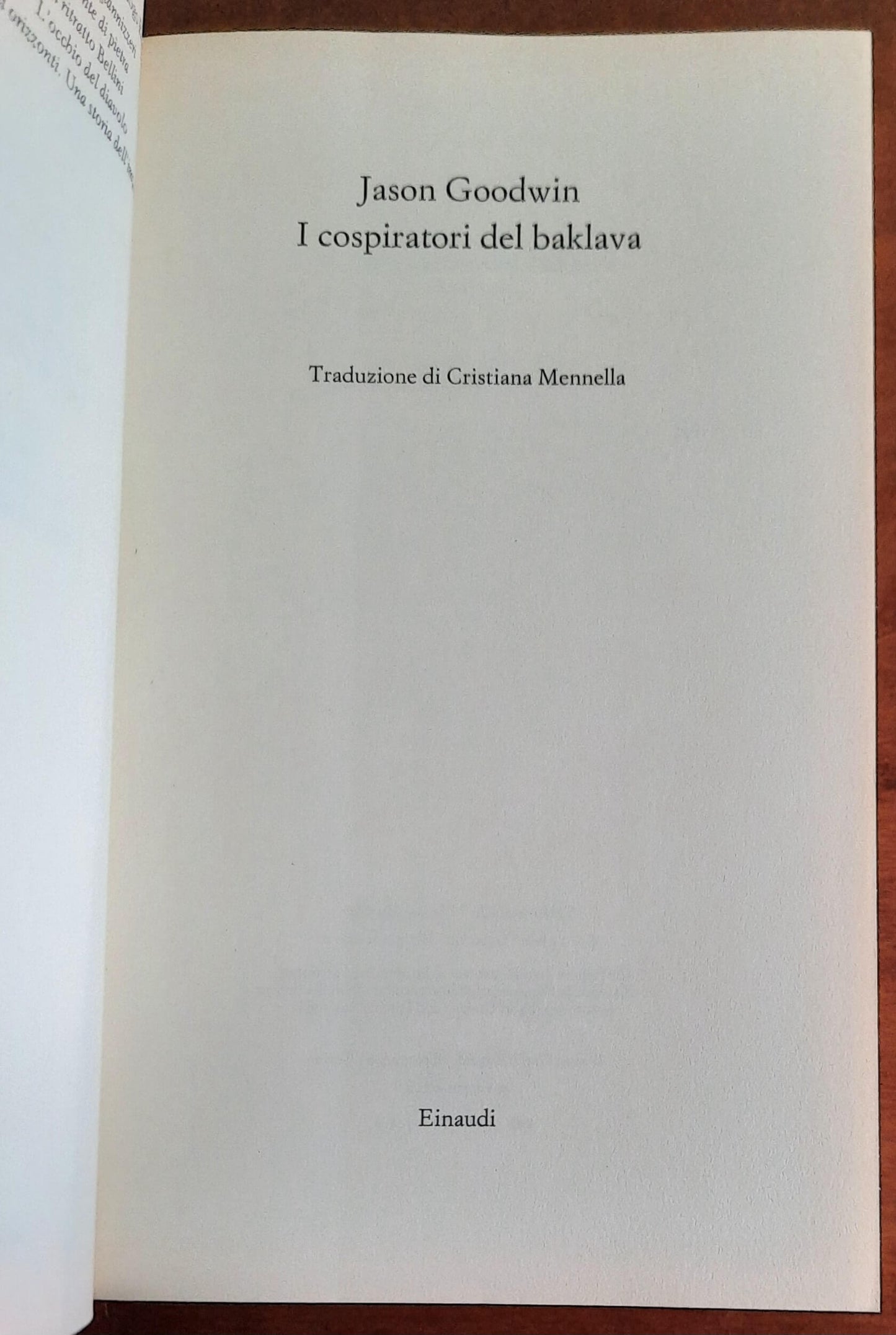 I cospiratori del Baklava - di Jason Goodwin - Einaudi