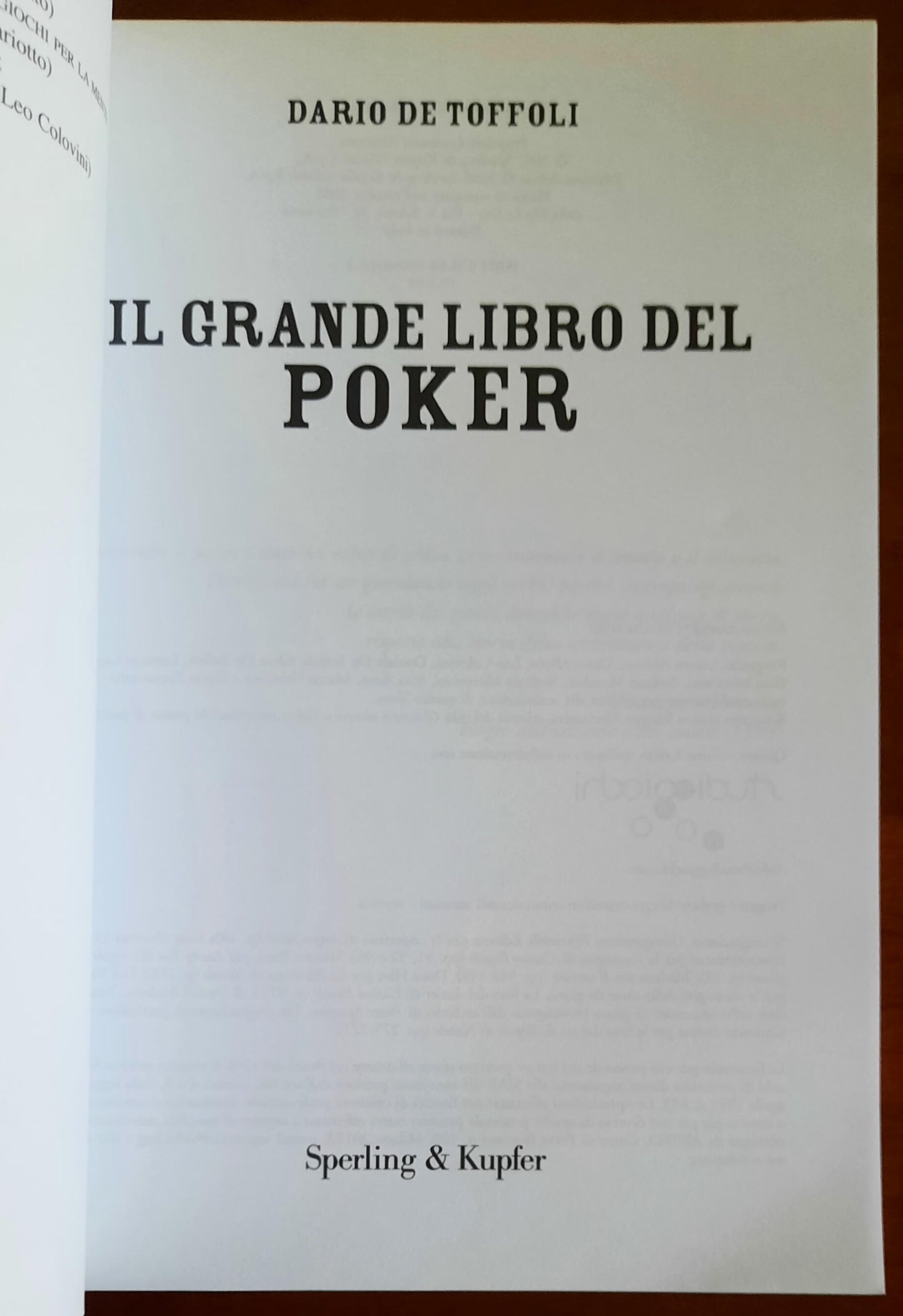 Il grande libro del poker. Texas hold'em e tutto il resto