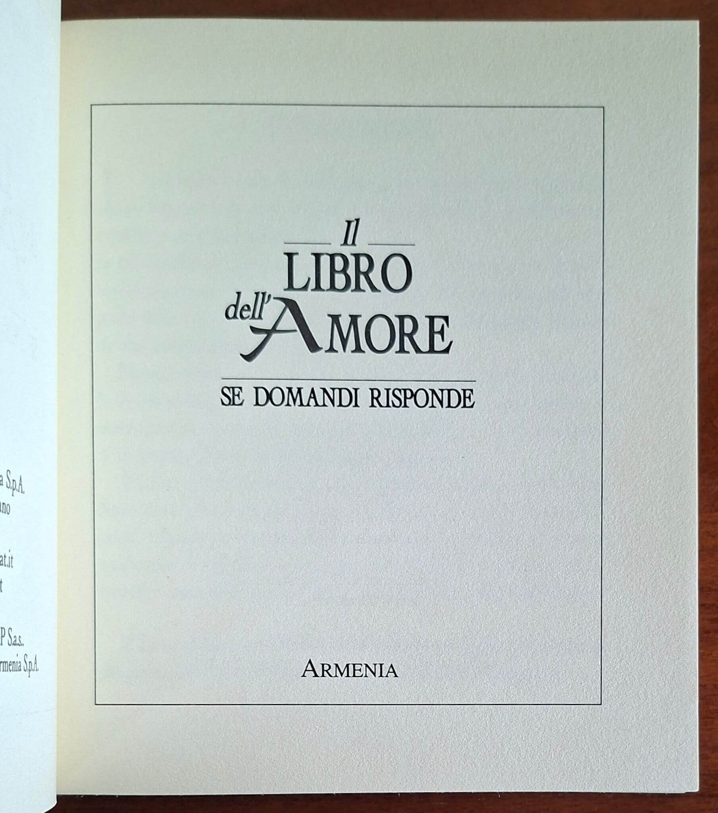 Il libro dell'Amore. Se domandi risponde - Armenia