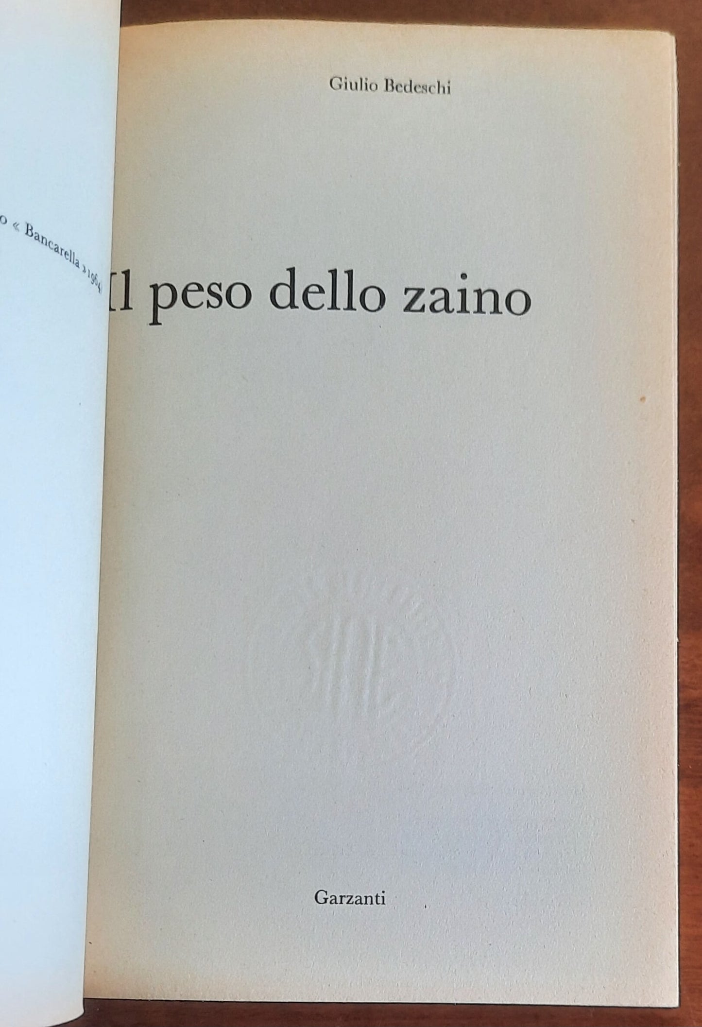 Il peso dello zaino - di Giulio Bedeschi