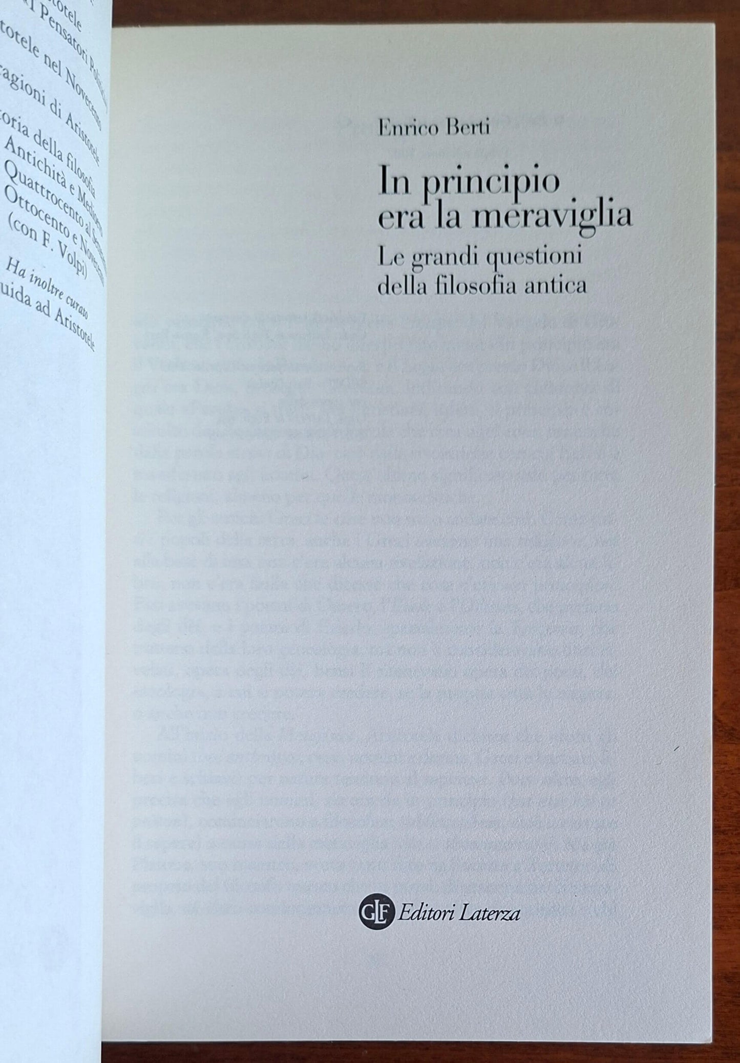 In principio era la meraviglia. Le grandi questioni della filosofia antica