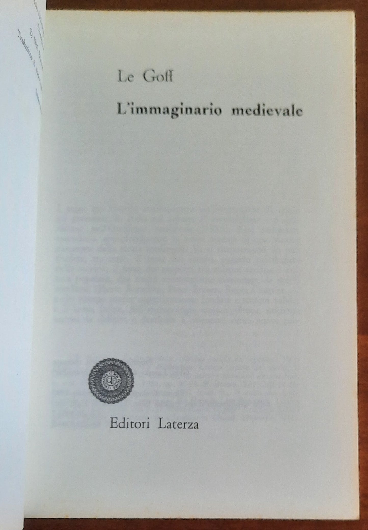 L’immaginario medievale - di Jacques Le Goff - Ed. Laterza