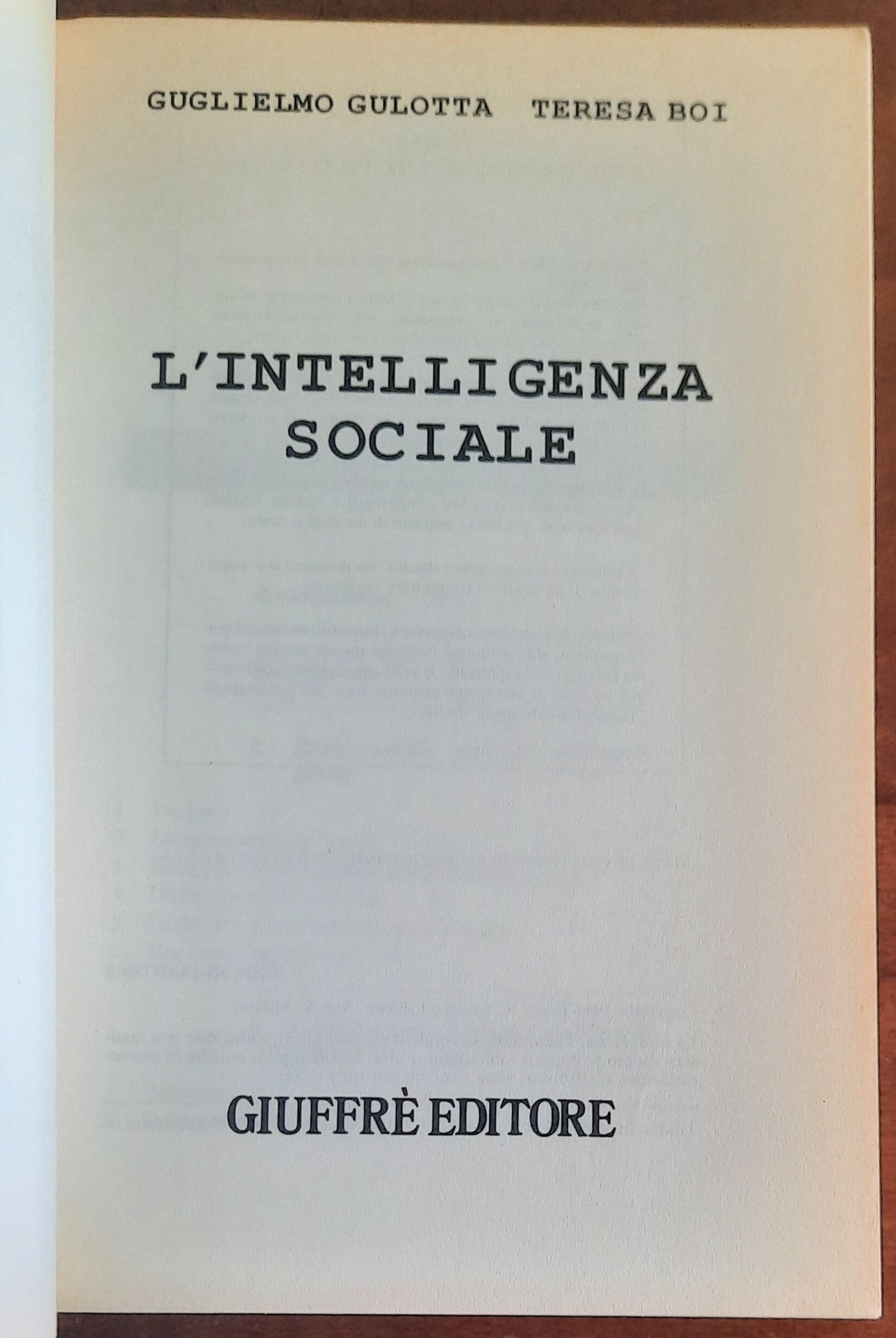 L’intelligenza sociale - Giuffre Editore - Quaderni di psicologia