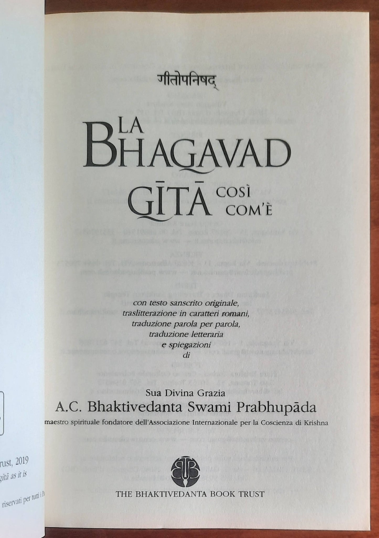 La Bhagavad Gita così com'è - The Bhaktivedanta Book Trust