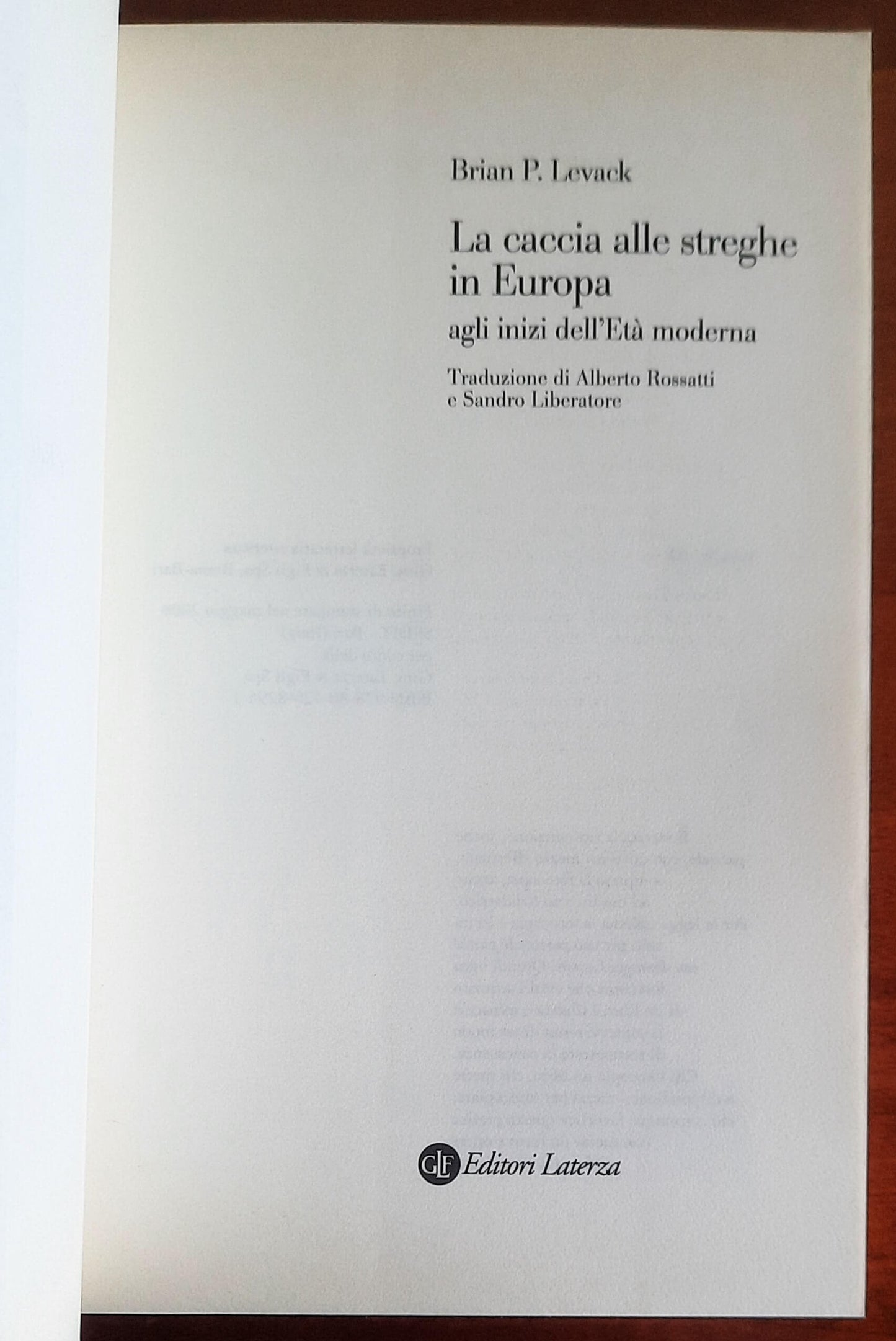 La caccia alle streghe in Europa agli inizi dell'Età moderna - Laterza