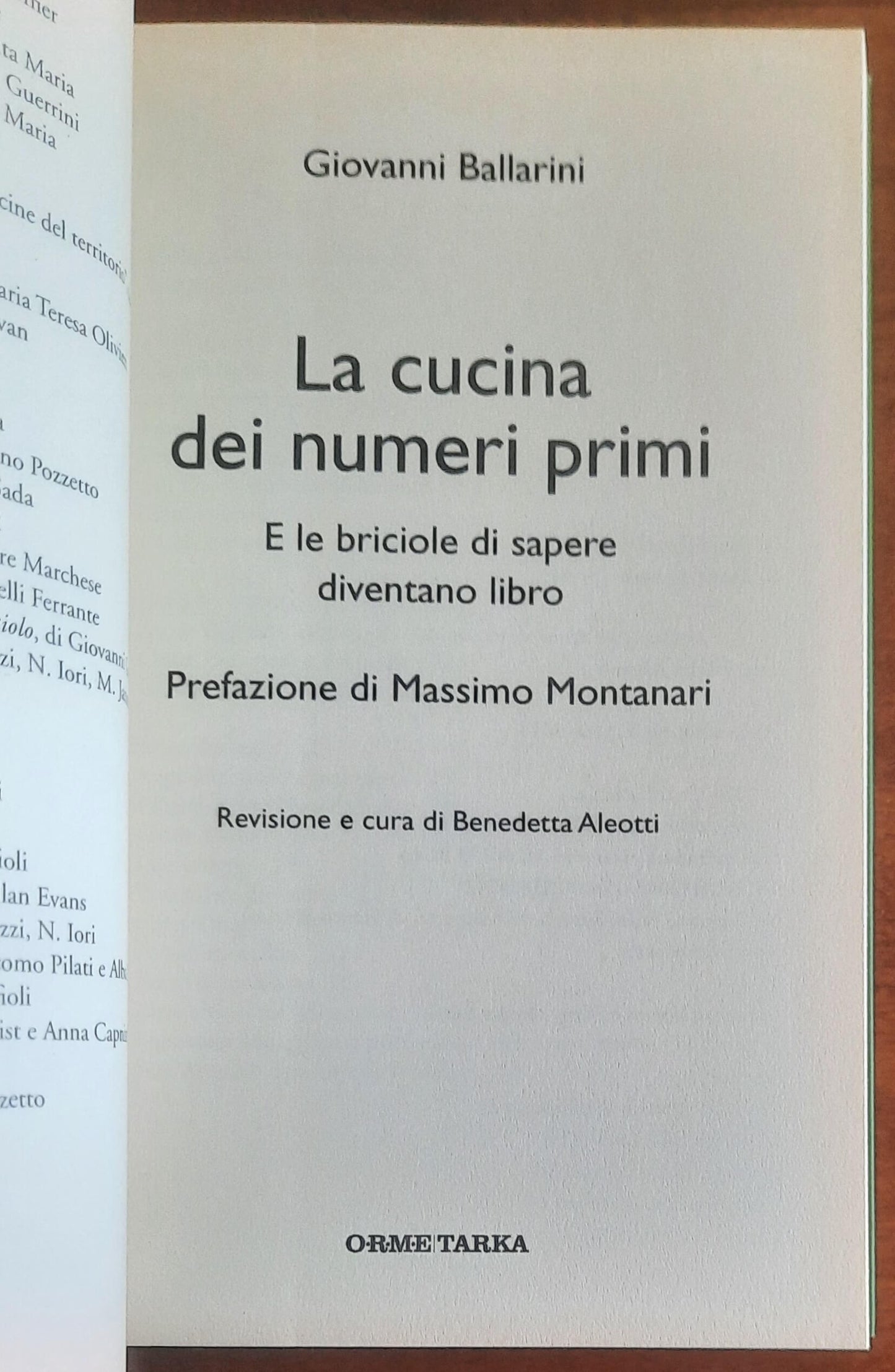 La cucina dei numeri primi. E le briciole di sapere diventano libro