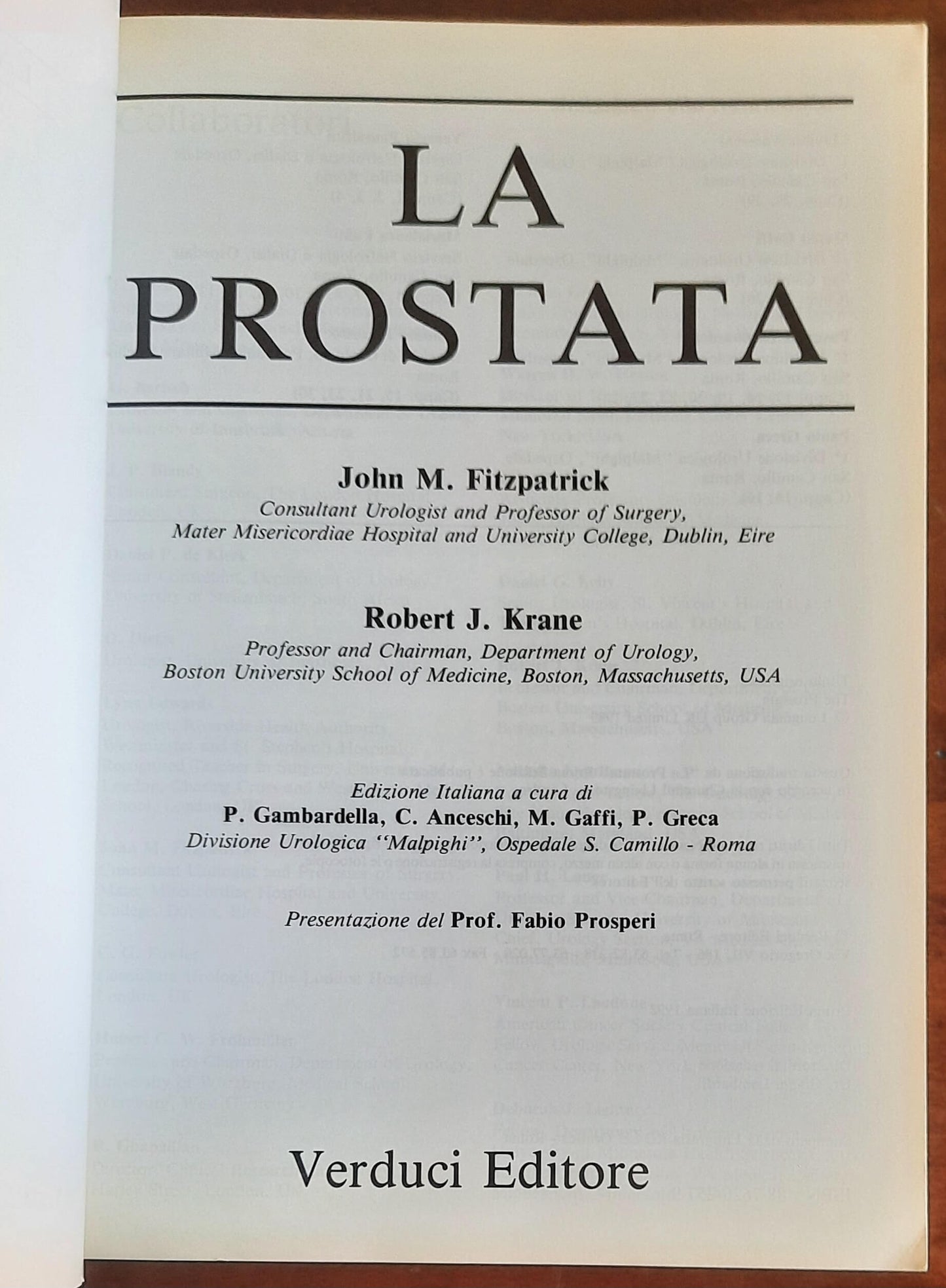 La prostata - John M. Fitzpatrick - Robert J. Krane - Verduci Editore