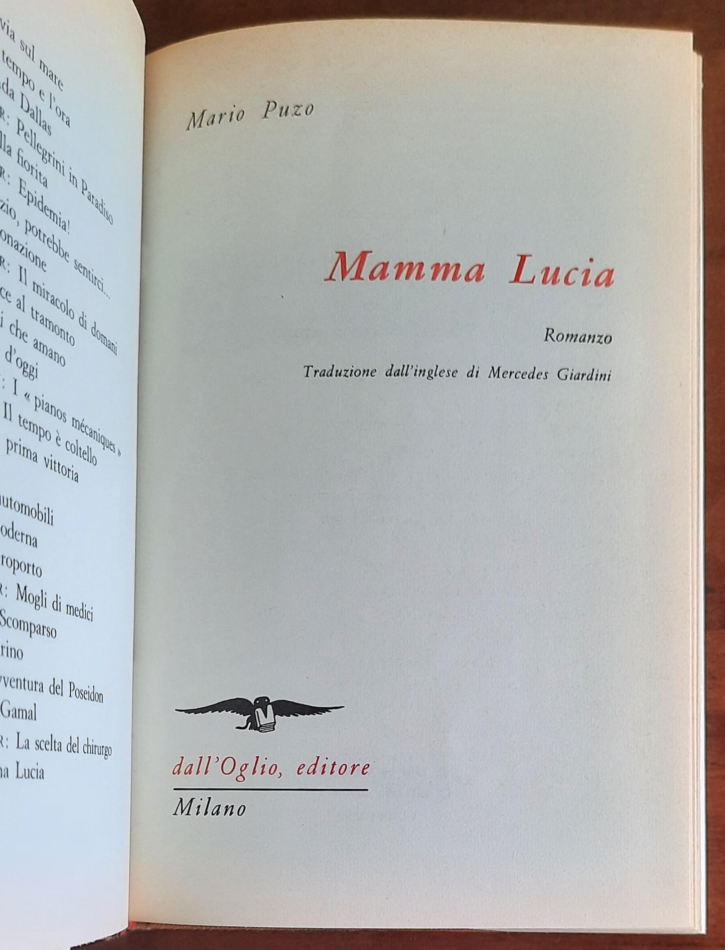 Mamma Lucia - di Mario Puzo - Dall’Oglio Editore