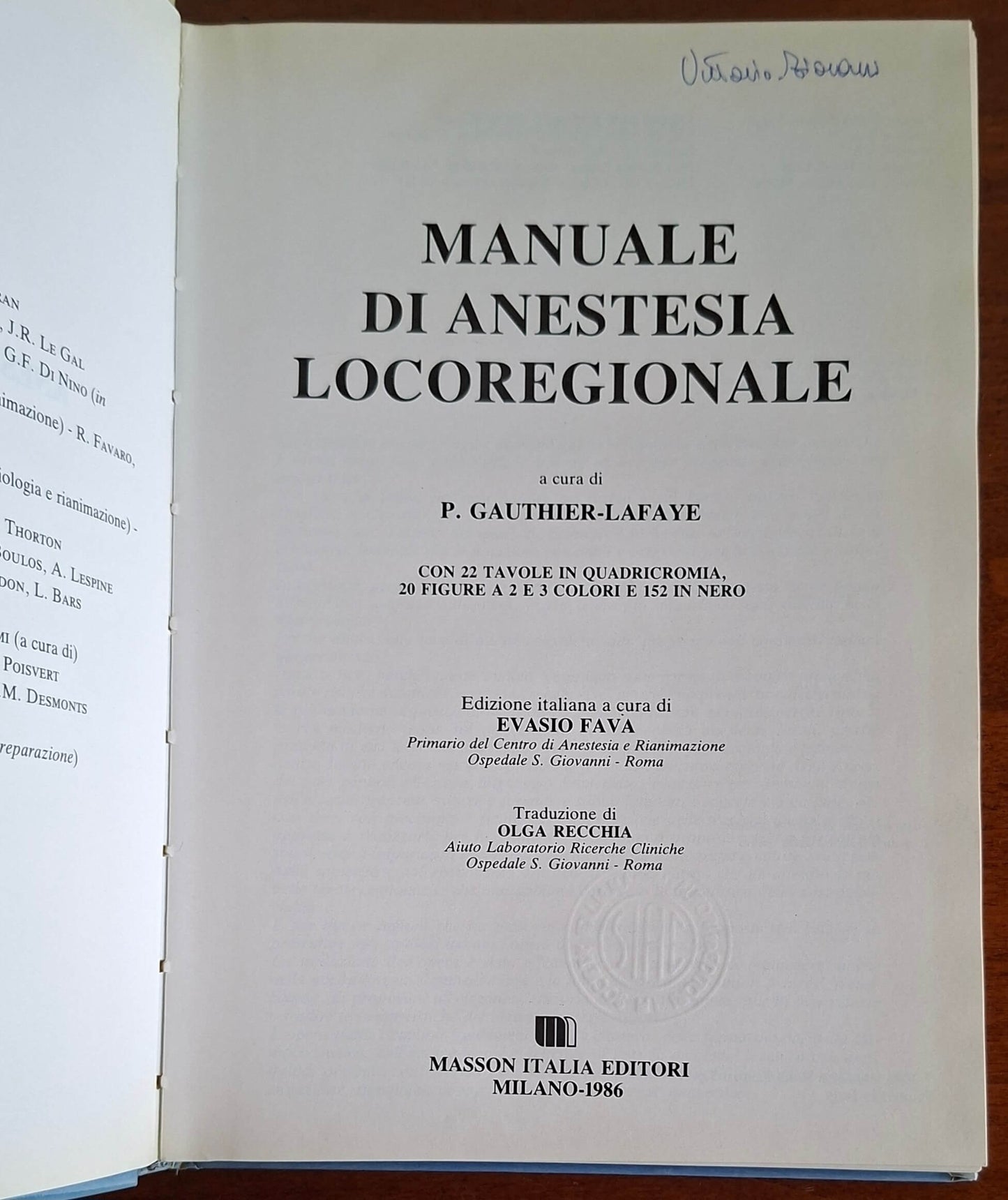 Manuale di anestesia locoregionale - P. Gauthier-Lafaye - Masson