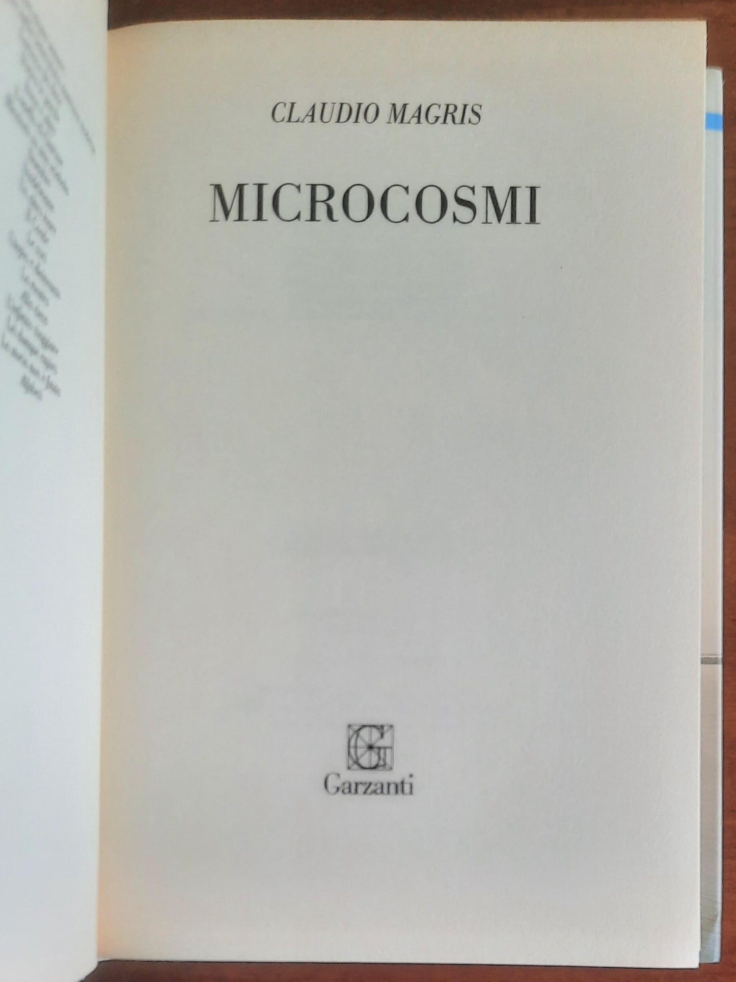 Microcosmi - di Claudio Magris - Garzanti
