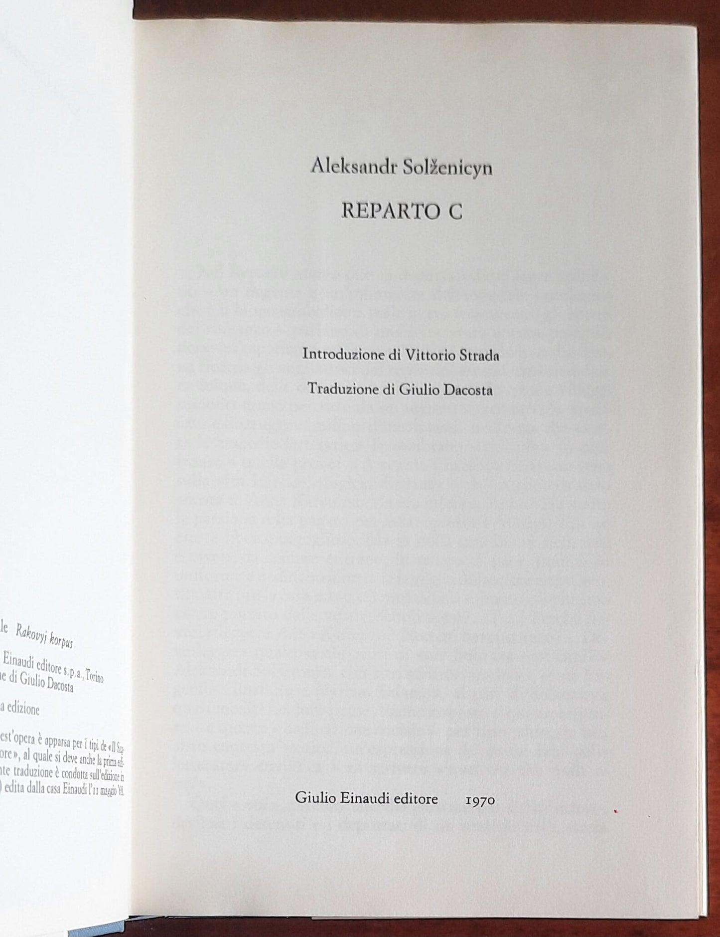 Reparto C - di Aleksandr Solzenicyn - Einaudi