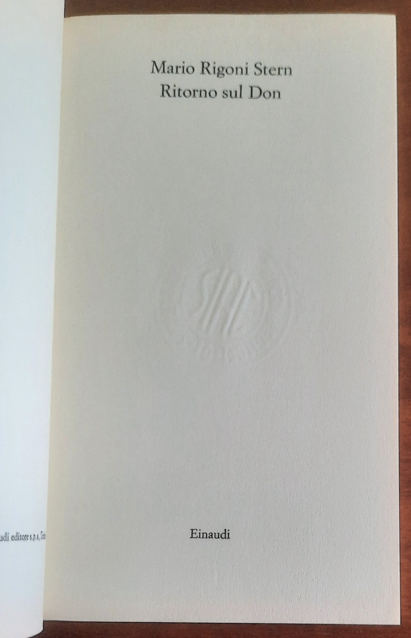 Ritorno sul Don - di Mario Rigoni Stern - Einaudi