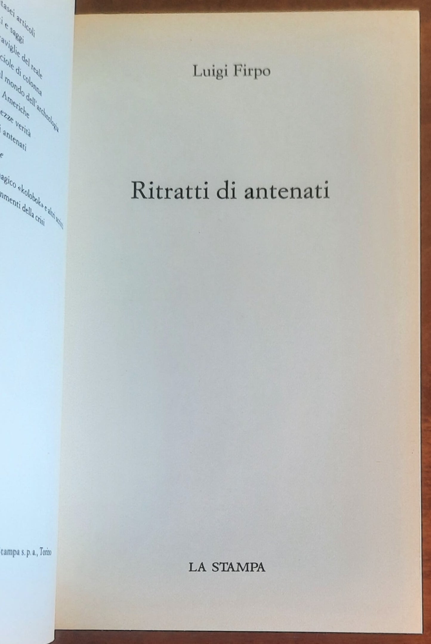 Ritratti di antenati - di Luigi Firpo - La Stampa