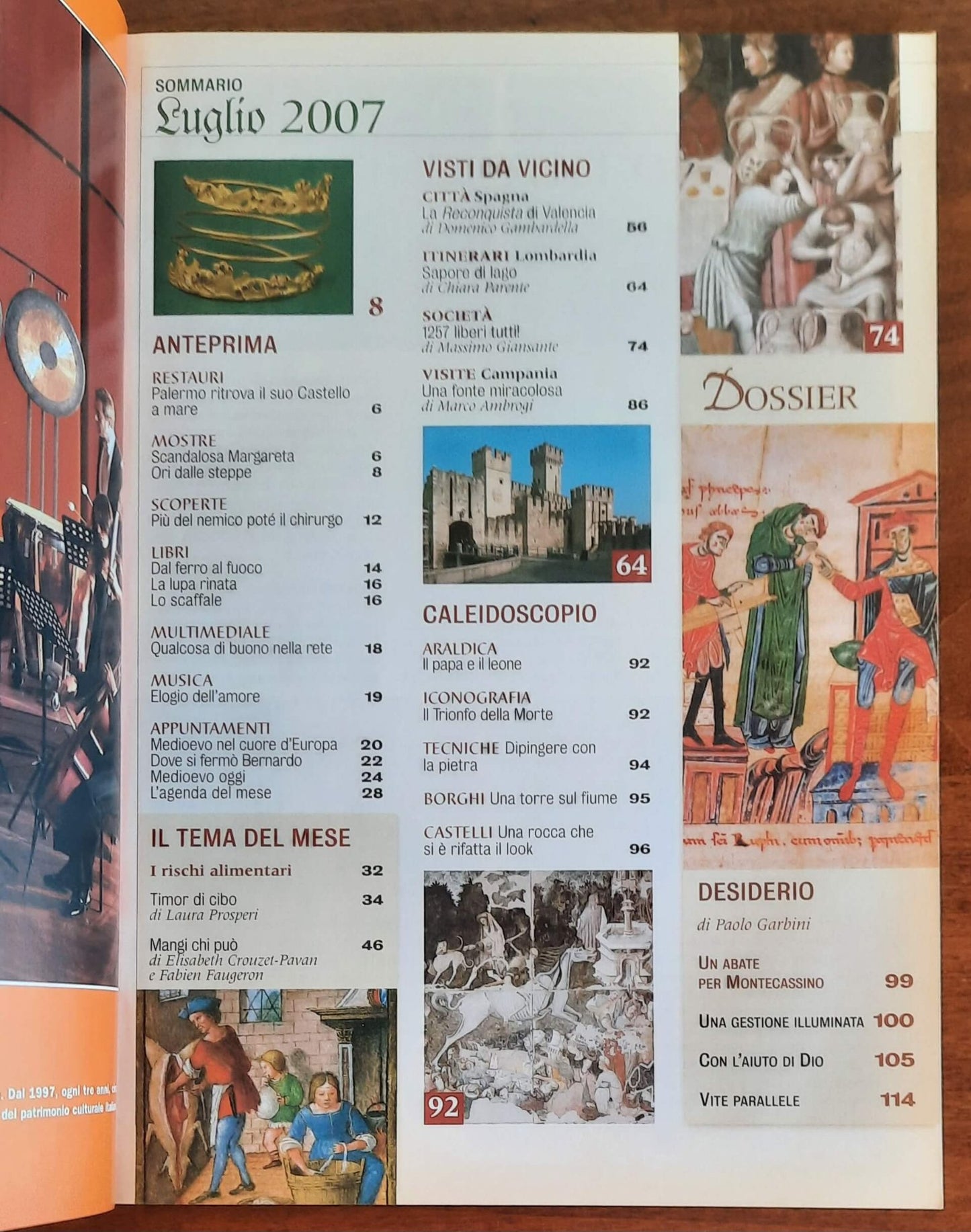 Rivista Medioevo n. 126 - Luglio 2007 - Usi e Costumi nel Medioevo Cibo e Salute