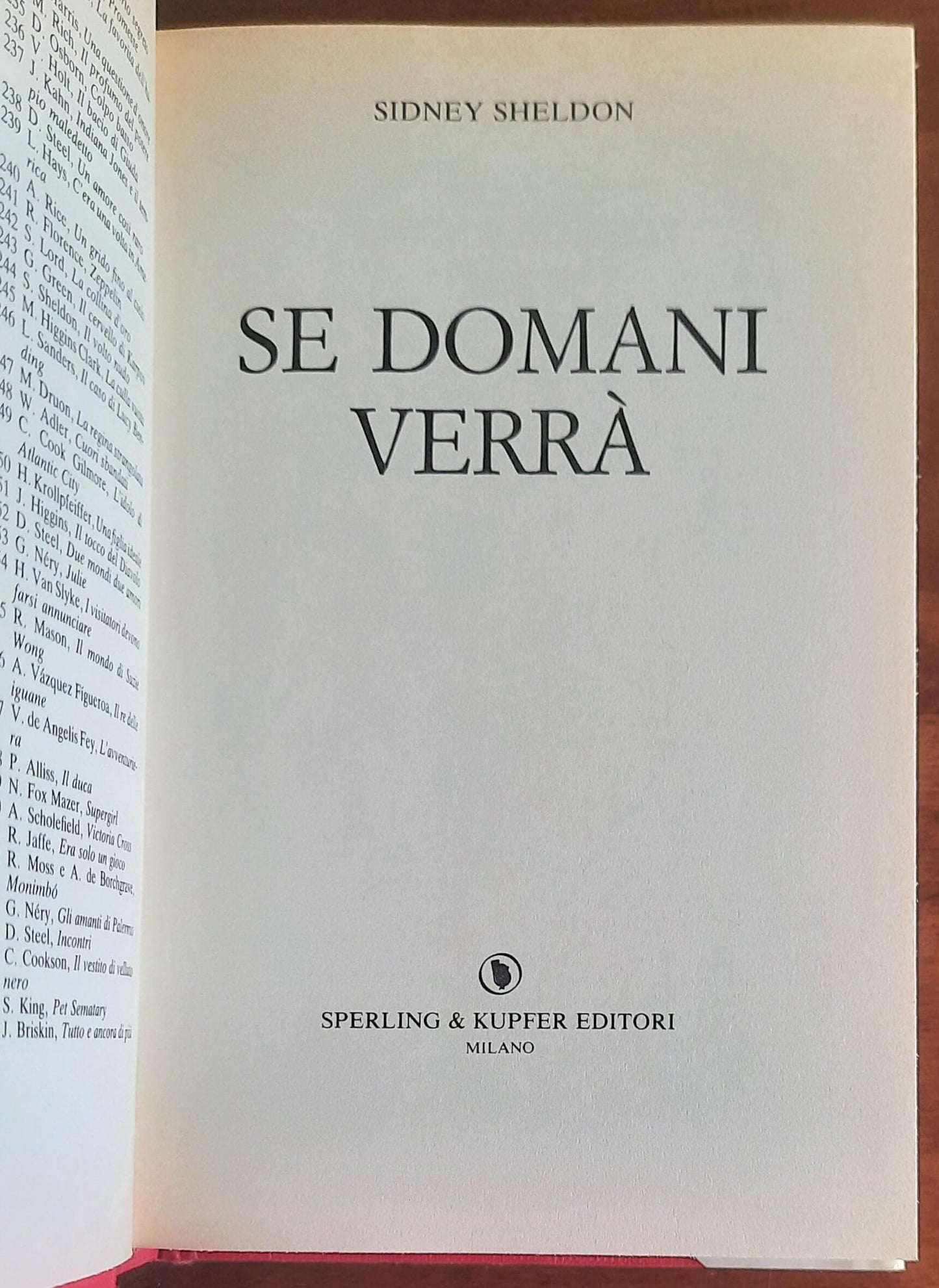 Se domani verrà - di Sidney Sheldon - Sperling e Kupfer