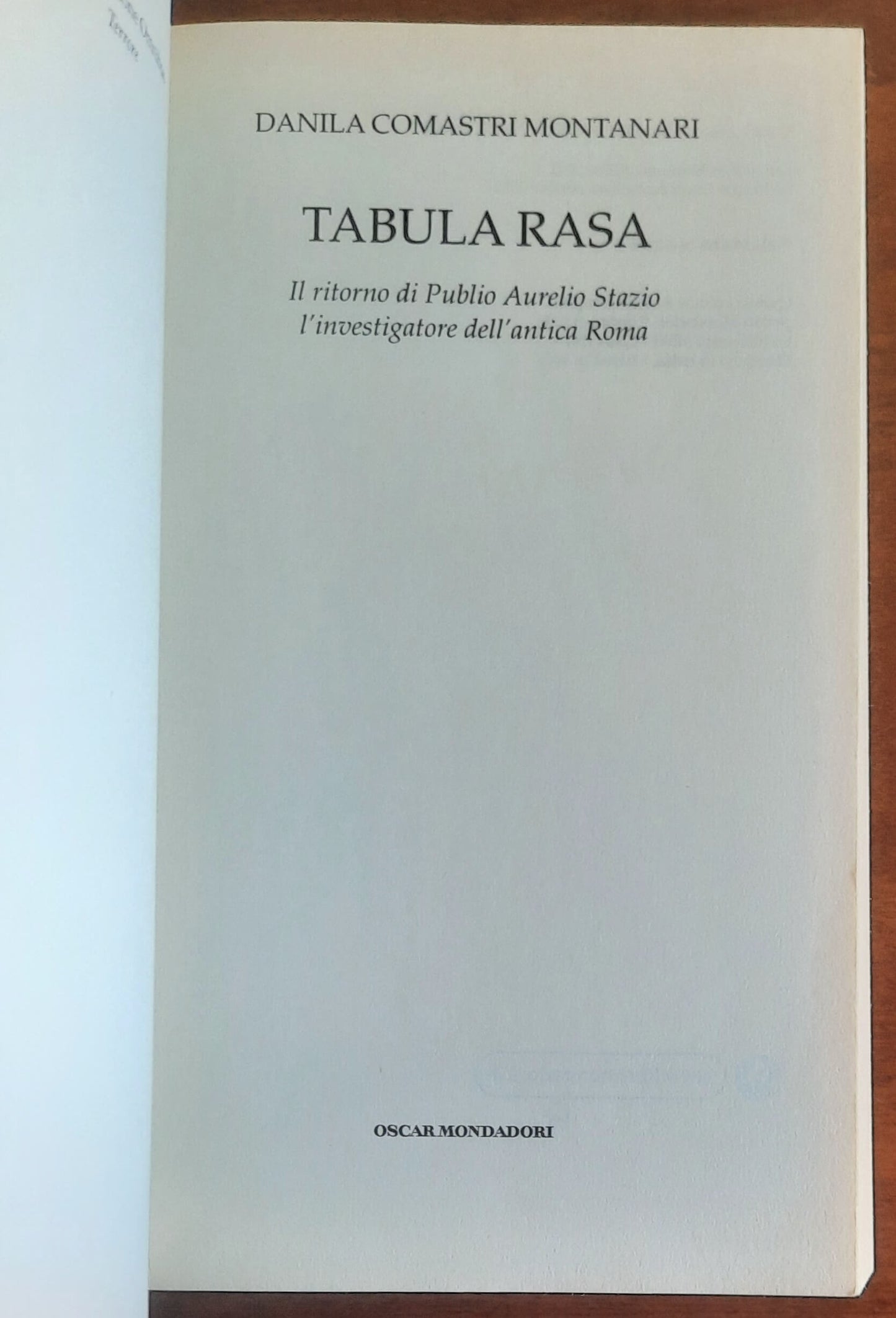 Tabula rasa. Il ritorno di Publio Aurelio Stazio l'investigatore dell'antica Roma