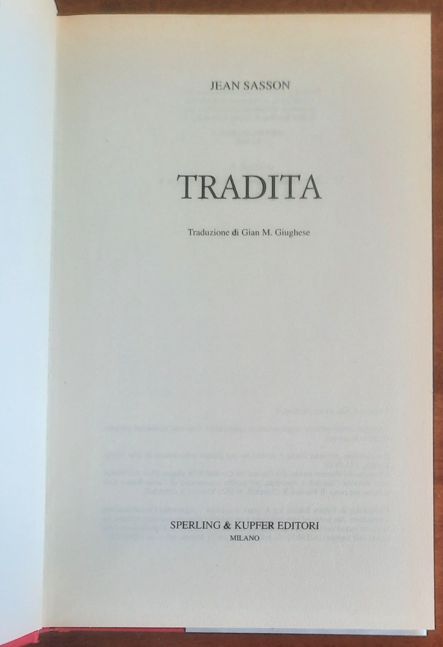 Tradita - di Jean P. Sasson - Sperling e Kupfer Editori