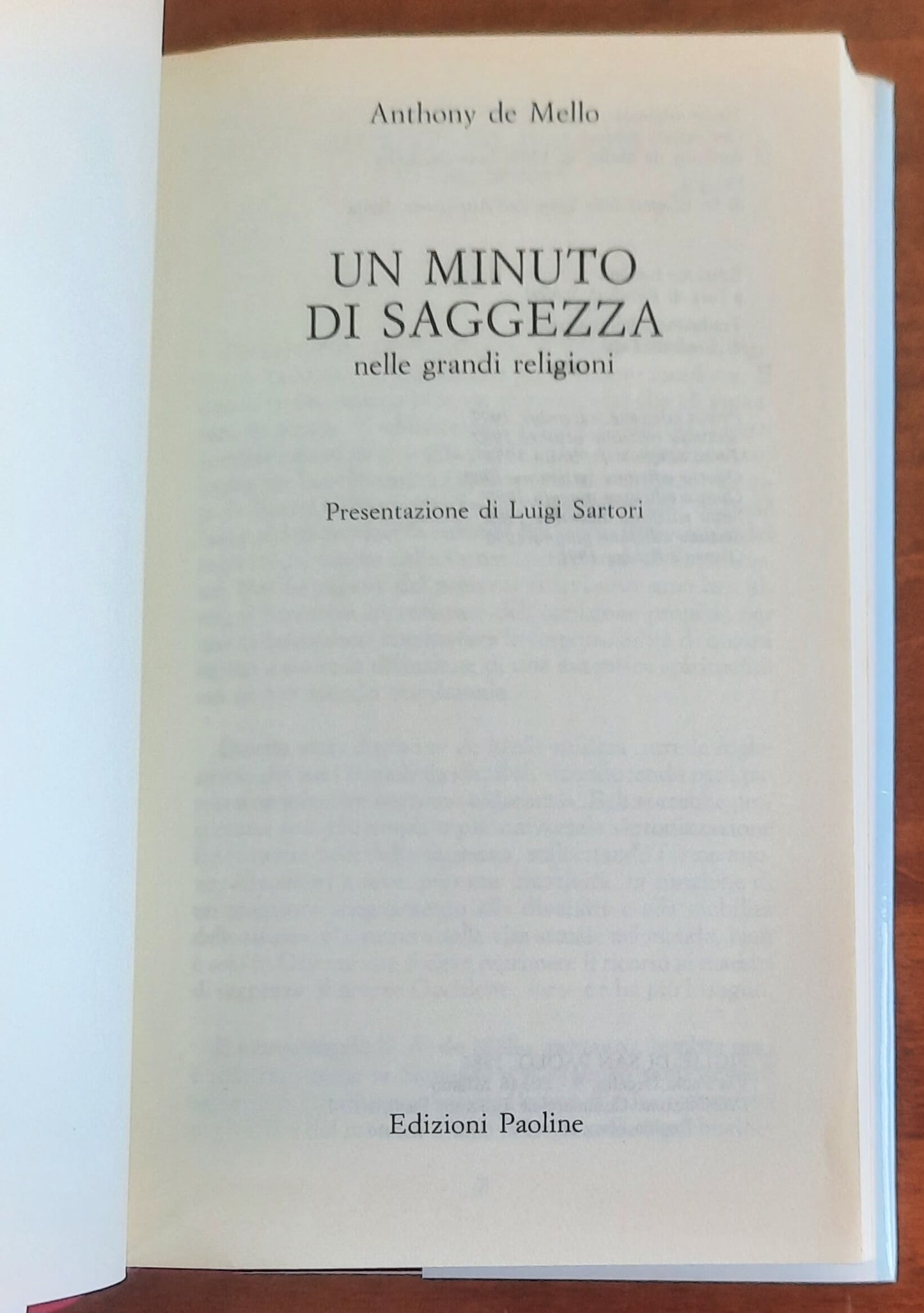 Un minuto di saggezza nelle grandi religioni - di Anthony De Mello - Ed. Paoline