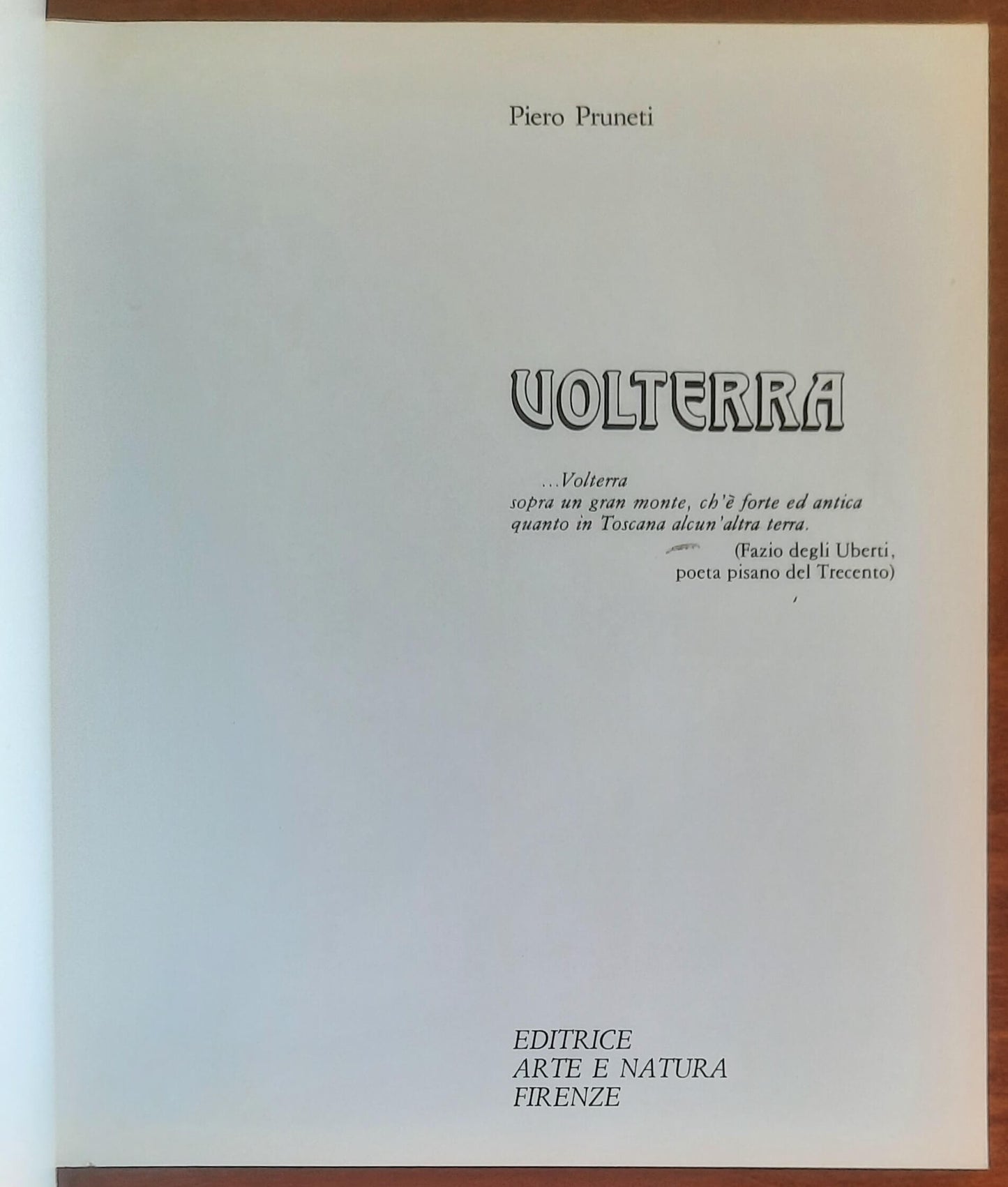 Volterra - Editrice Arte E Natura
