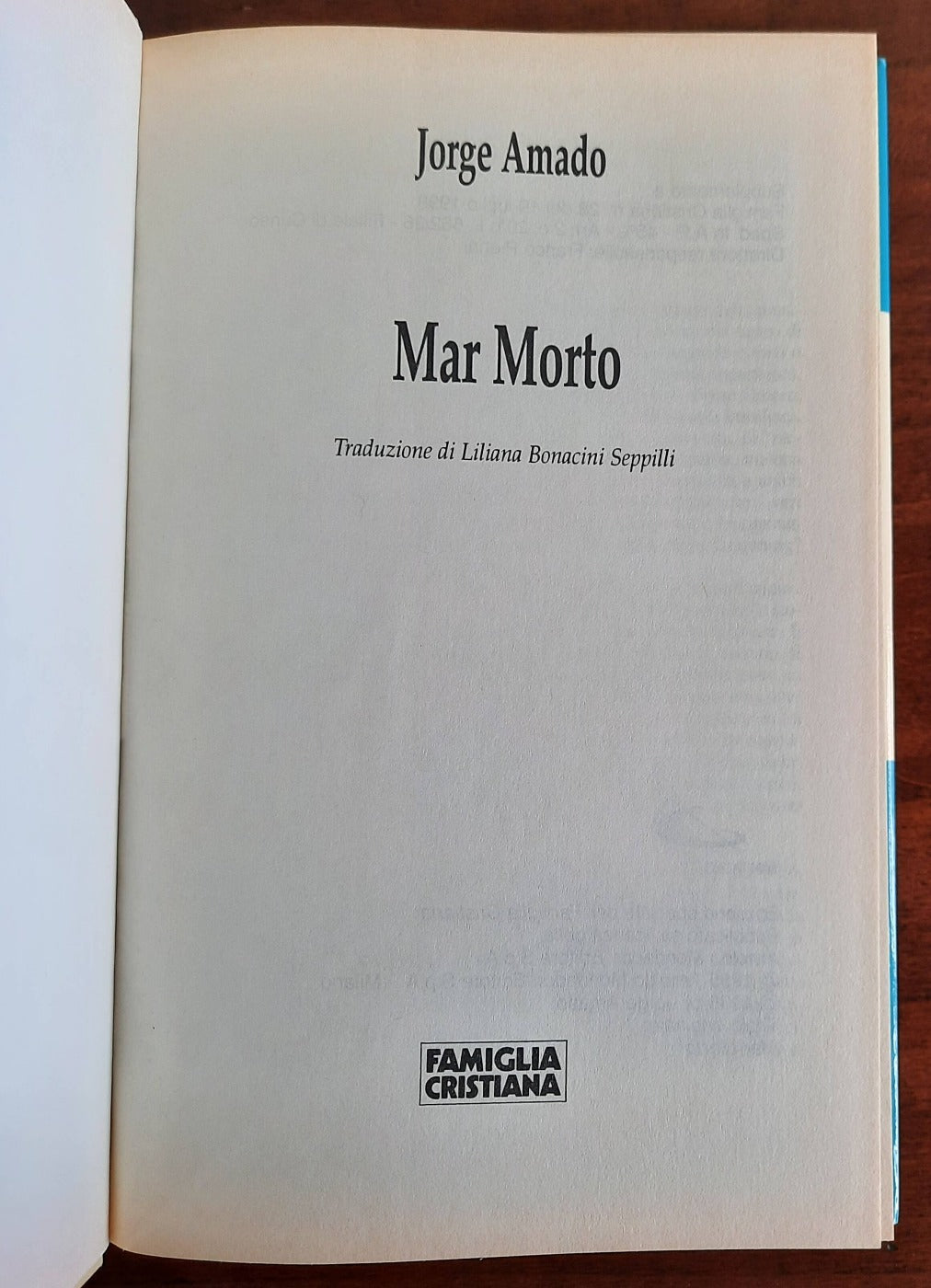 Mar Morto - di Jorge Amado - 1998