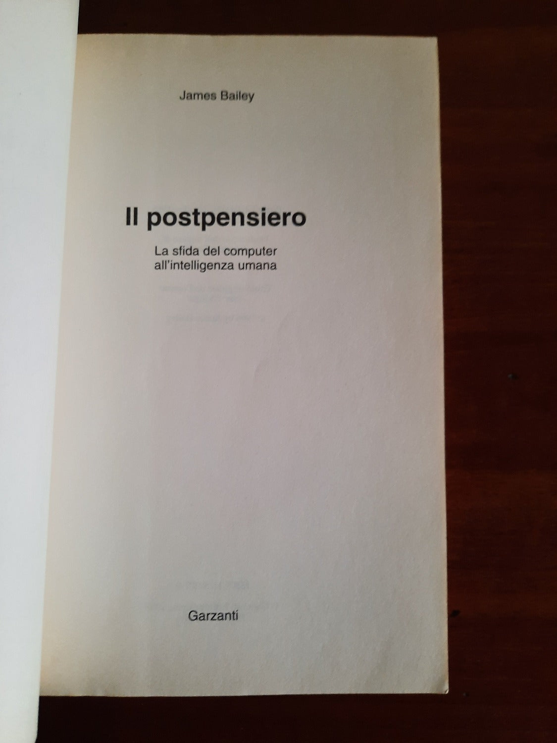 Il postpensiero. La sfida dei computer all’intelligenza umana