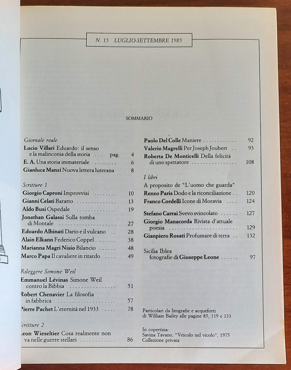 Nuovi Argomenti n. 15 e 16 - anno 1985