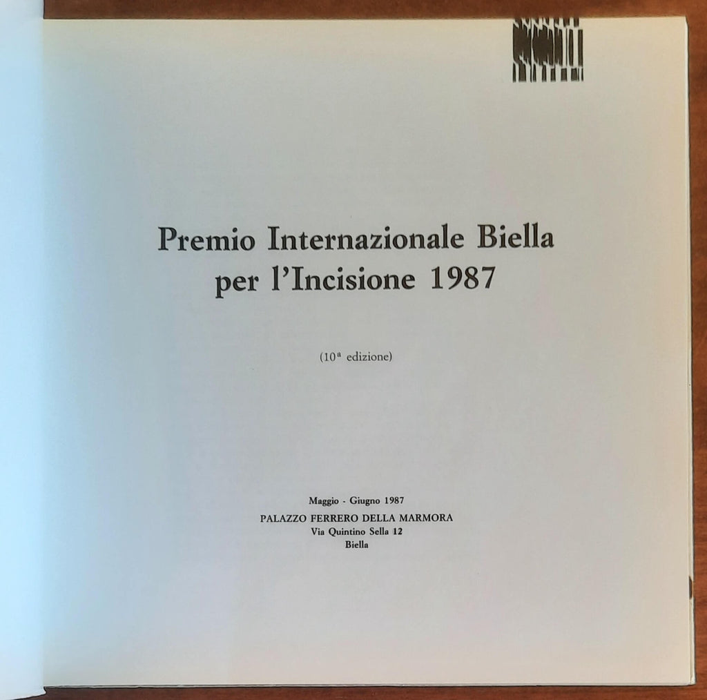 1987 - Premio Internazionale Biella per l’incisione - Tipografia Ramella