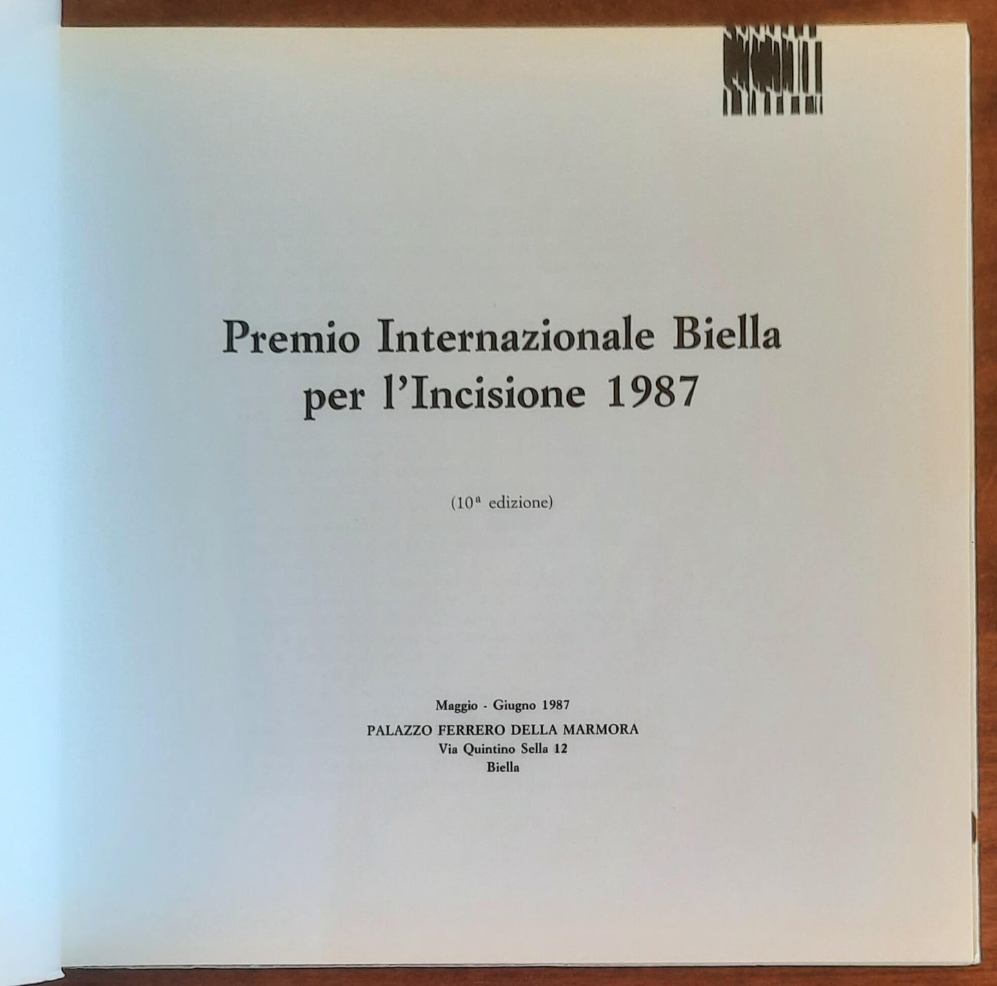 1987 - Premio Internazionale Biella per l’incisione - Tipografia Ramella