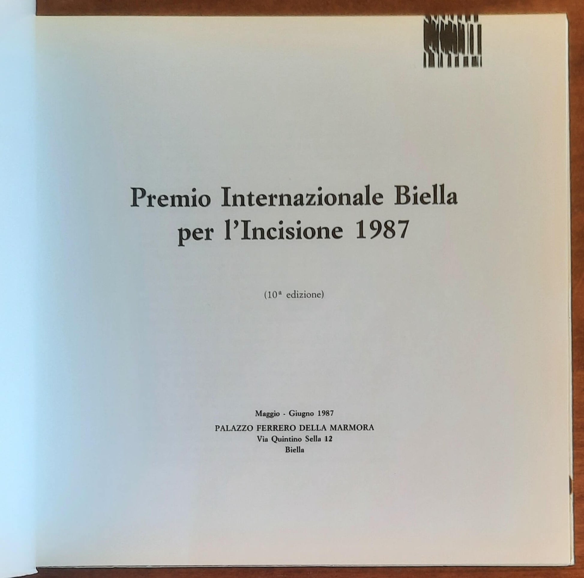 1987 - Premio Internazionale Biella per l’incisione - Tipografia Ramella