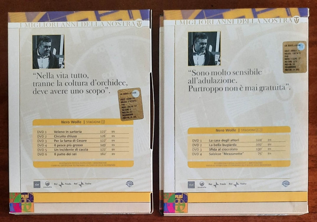 2 Cofanetti con 10 DVD complessivi: Nero Wolf - Rai Trade