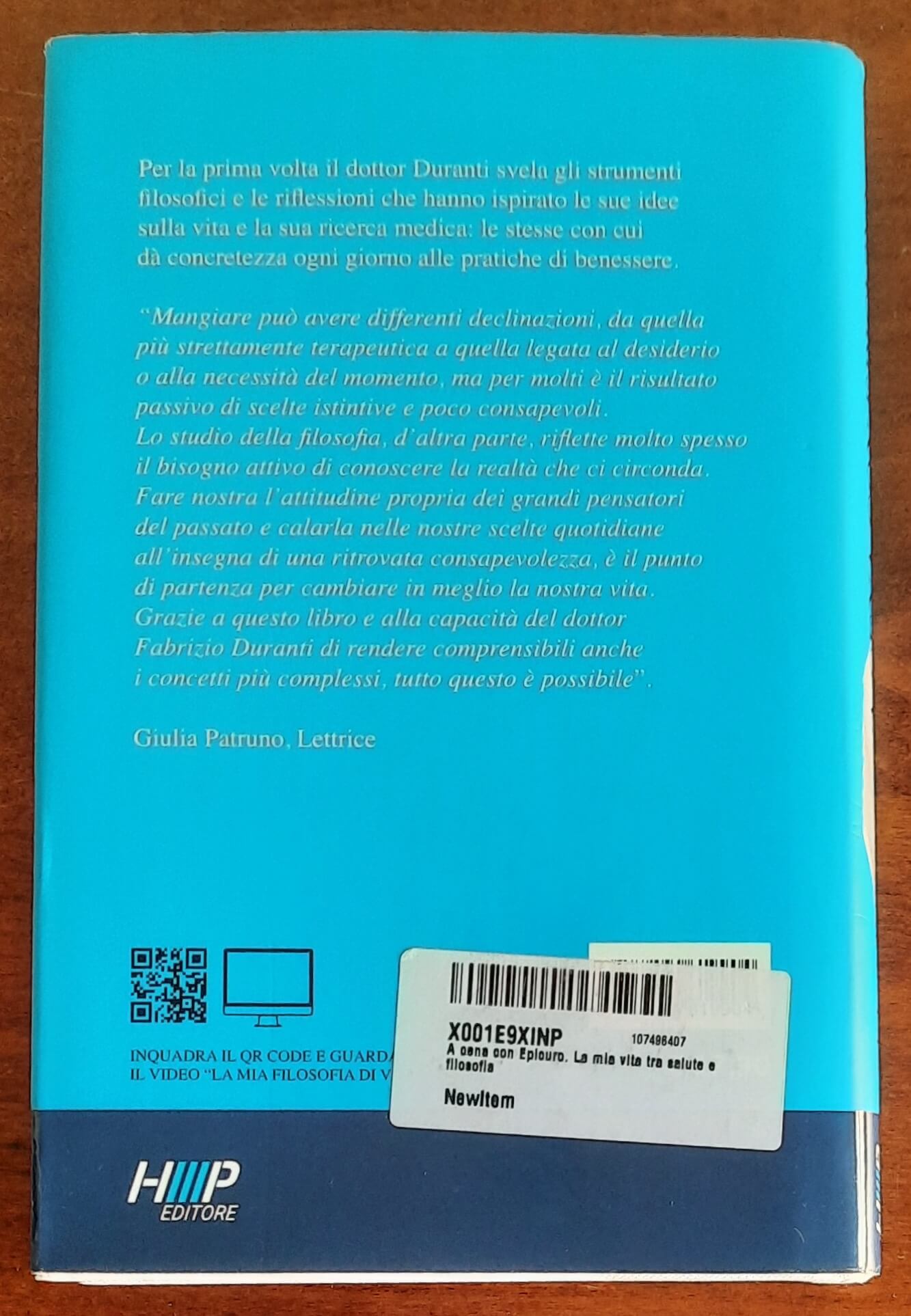 A cena con Epicuro. La mia vita tra salute e filosofia - di Fabrizio Duranti