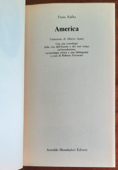 America - di Franz Kafka - Mondadori Oscar