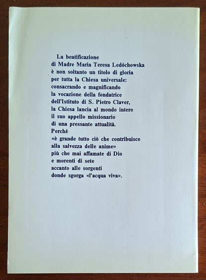 Andate nel mondo intero... L'appello di Maria Teresa Ledochowska