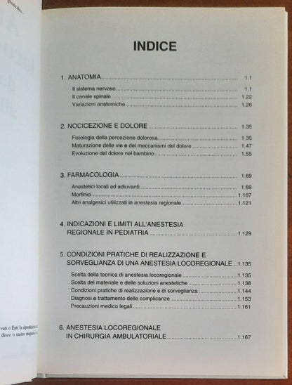 Anestesia loco-regionale dalla nascita all’età adulta. Generalità