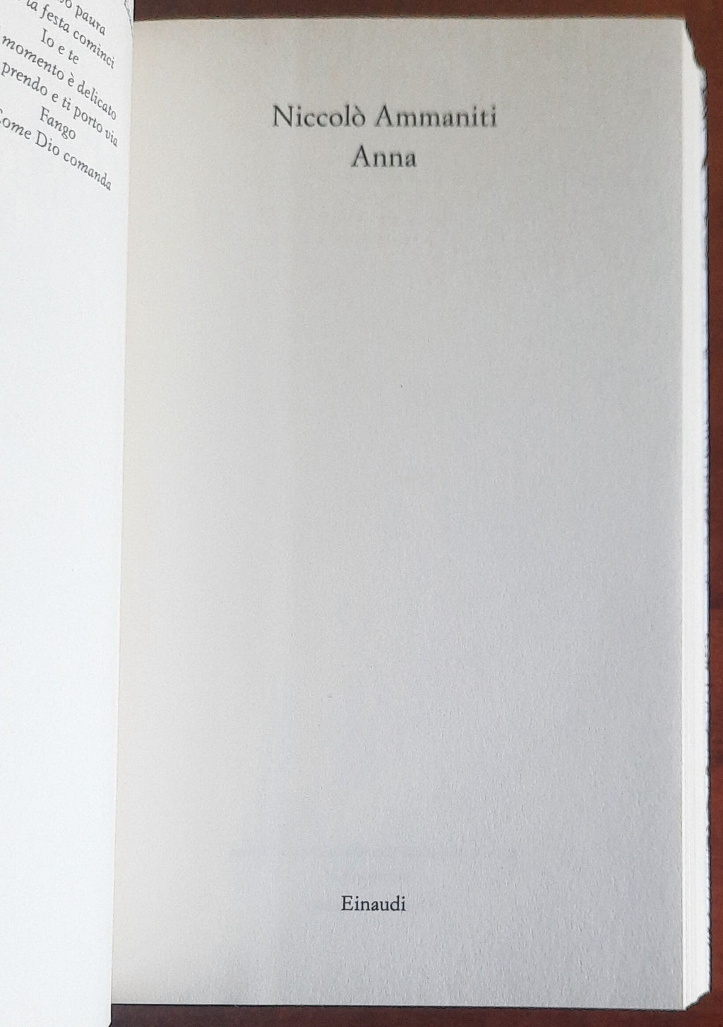 Anna - di Niccolo Ammaniti - Einaudi