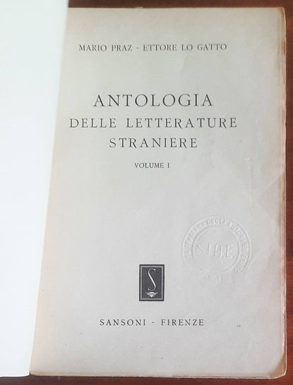 Antologia delle letterature straniere - 2 vol. - Sansoni - 1947-1948